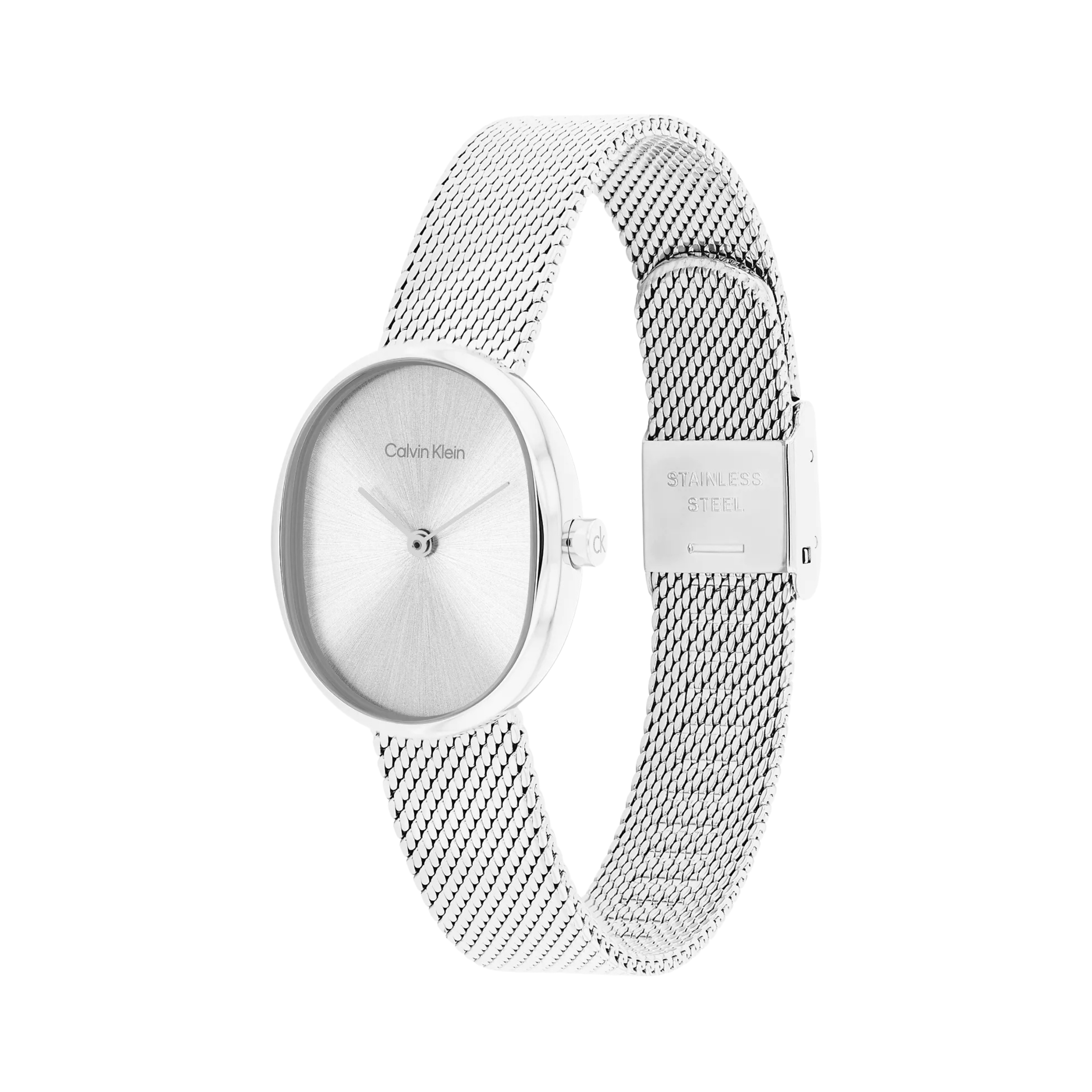 Calvin Klein Women Round Mesh Bracelet Watch - Silver
