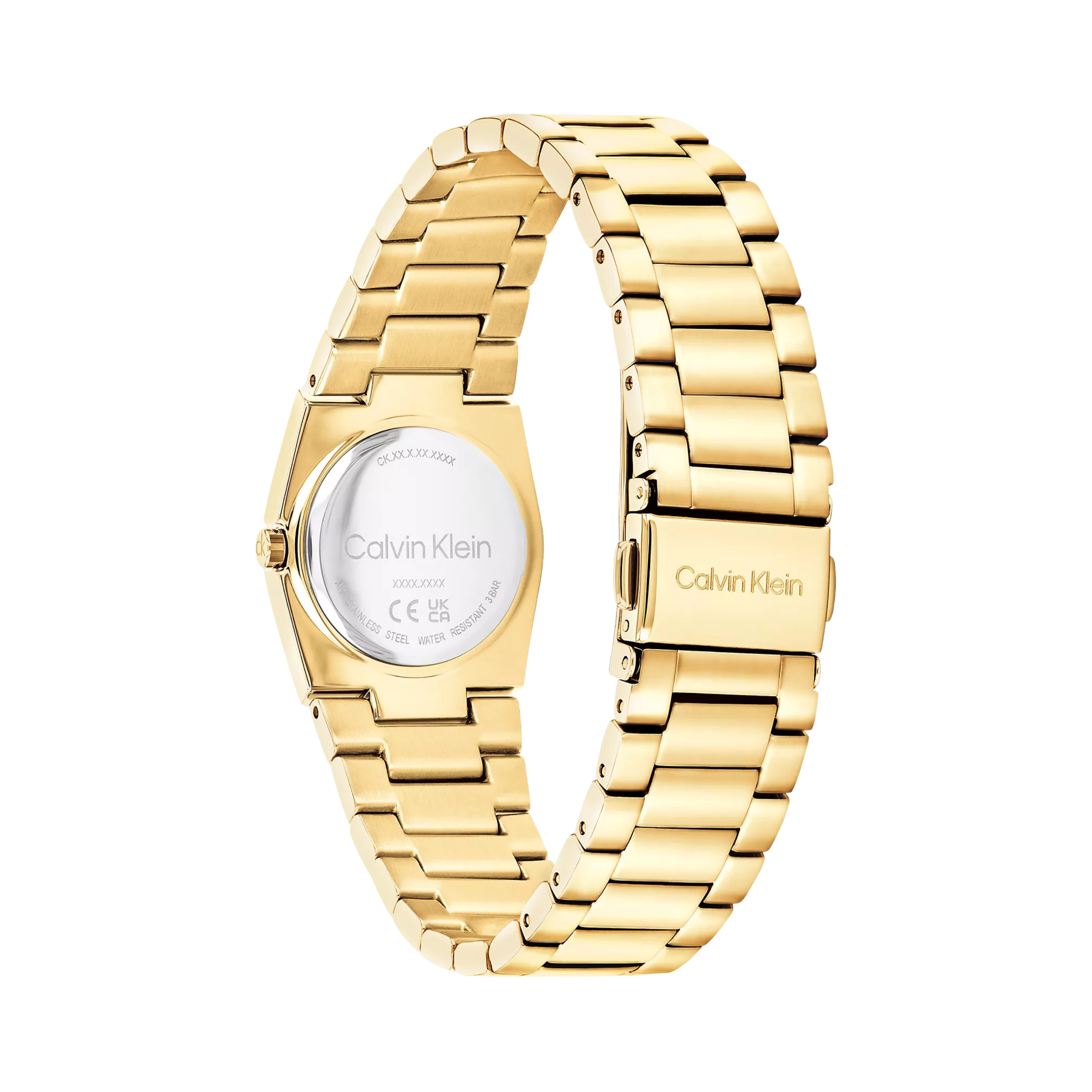 Calvin Klein Women Textured Dial Link Bracelet Watch - White Gold