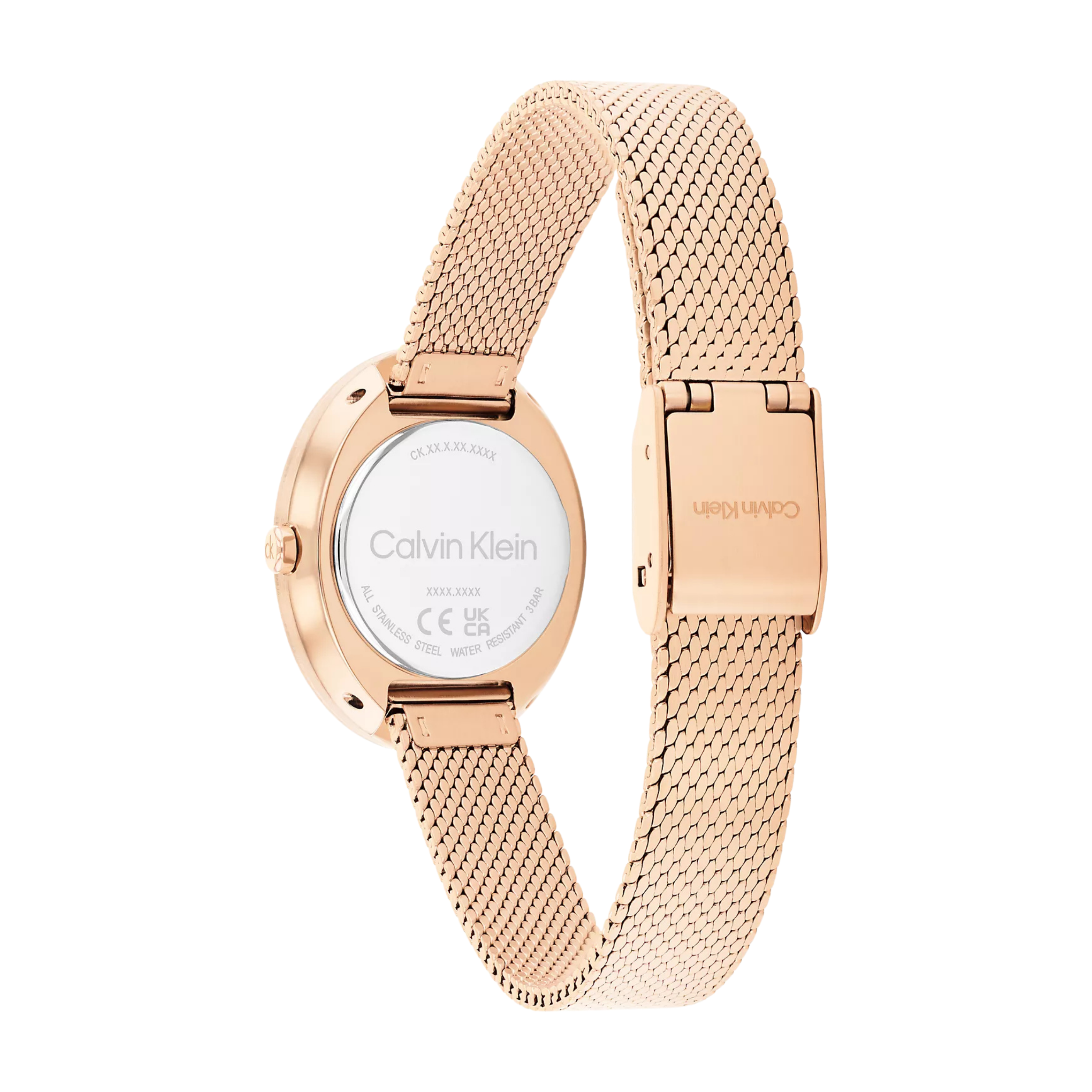 Calvin Klein Women Contoured Bezel Oval Dial Watch - Gold