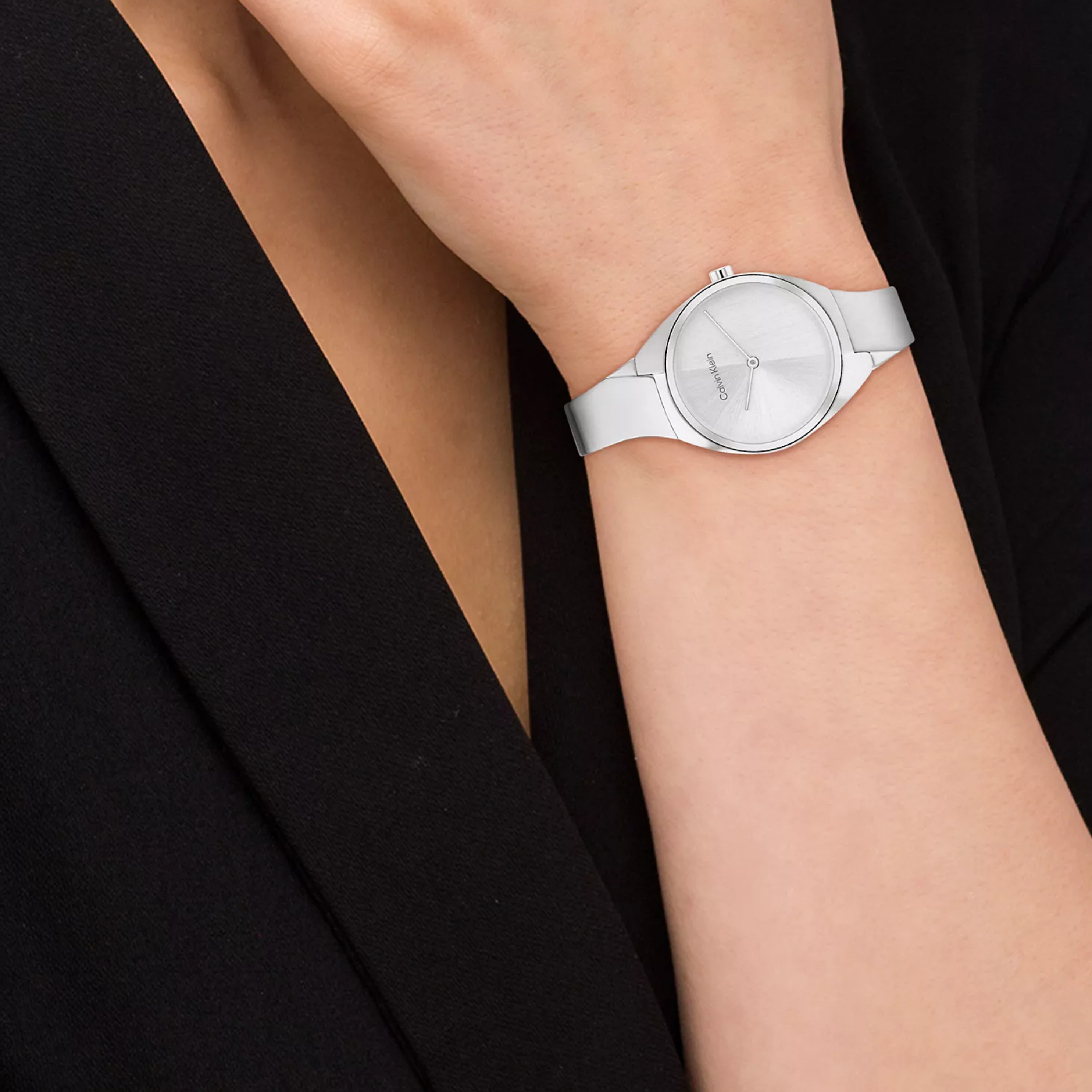 Calvin Klein Women Dynamic Bangle Watch - Silver
