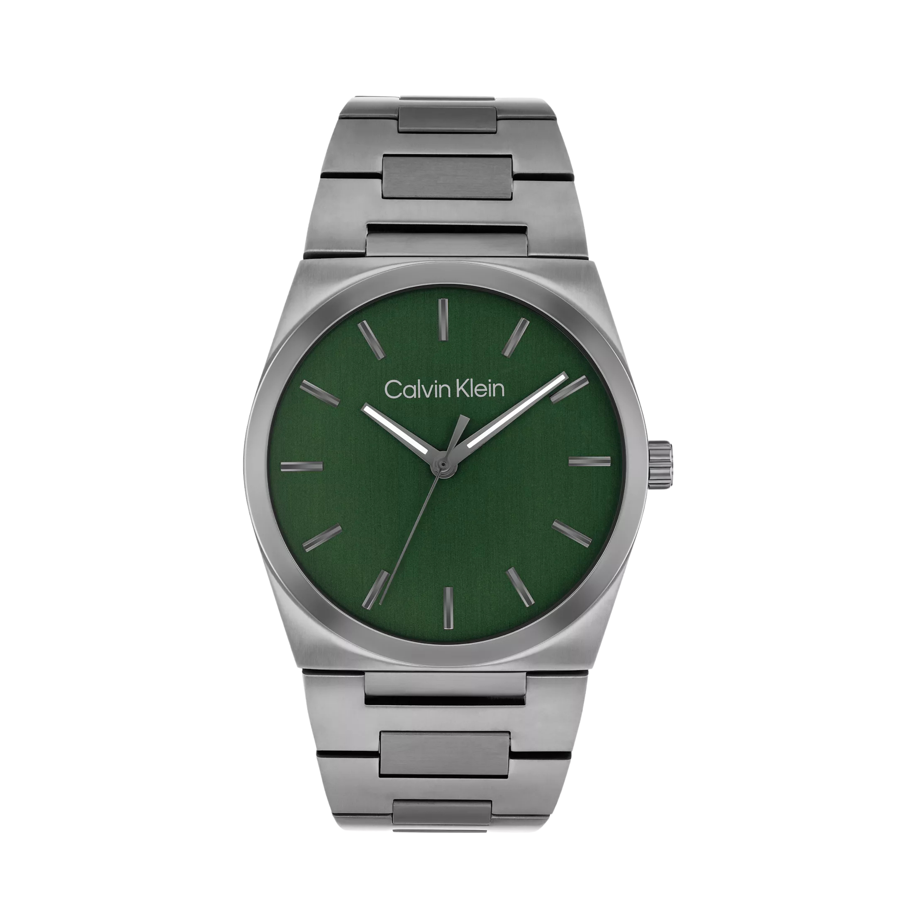 Calvin Klein Men Textured Dial Integrated Bracelet Watch 25200543 - Green