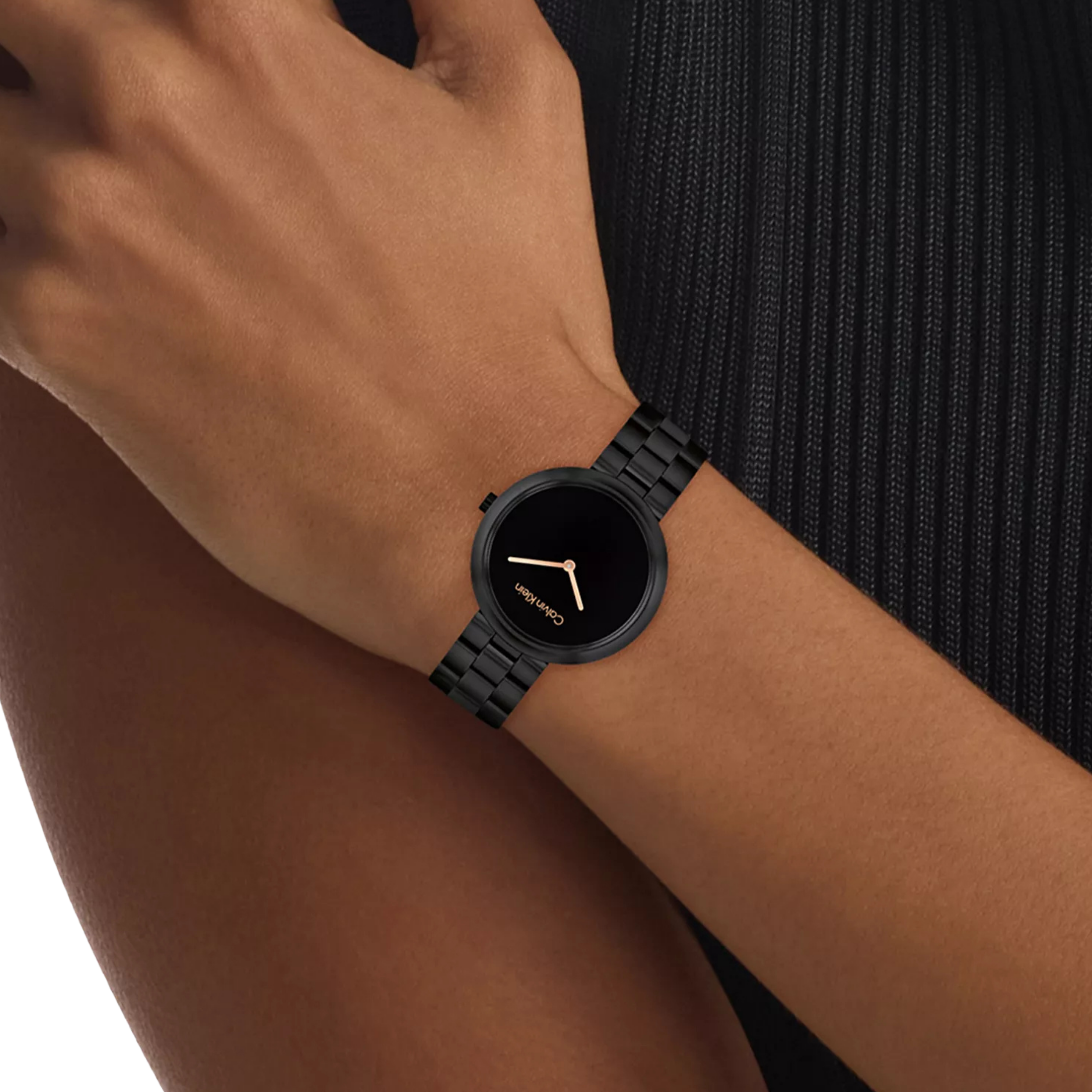 Calvin Klein Women Monochromatic Ceramic Case Watch - Black