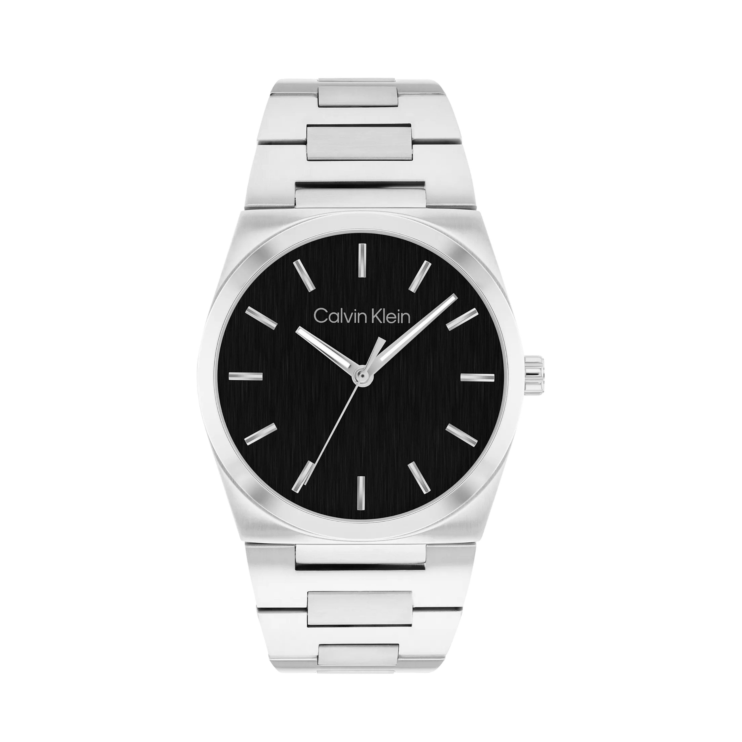 Calvin Klein Men Textured Dial Integrated Bracelet Watch 25200543 - Black