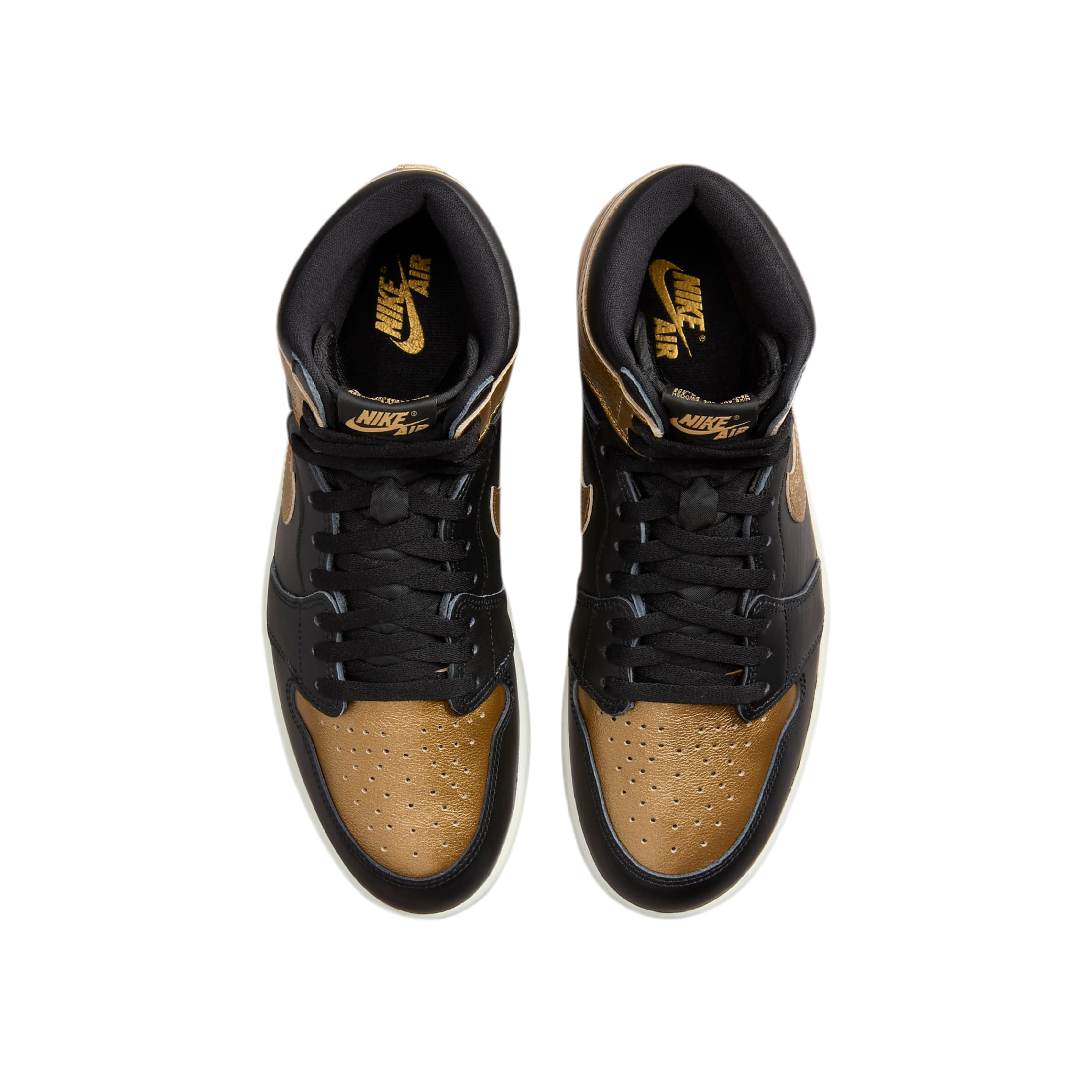 Nike Men's Air Jordan Retro 1 High - Black and Gold