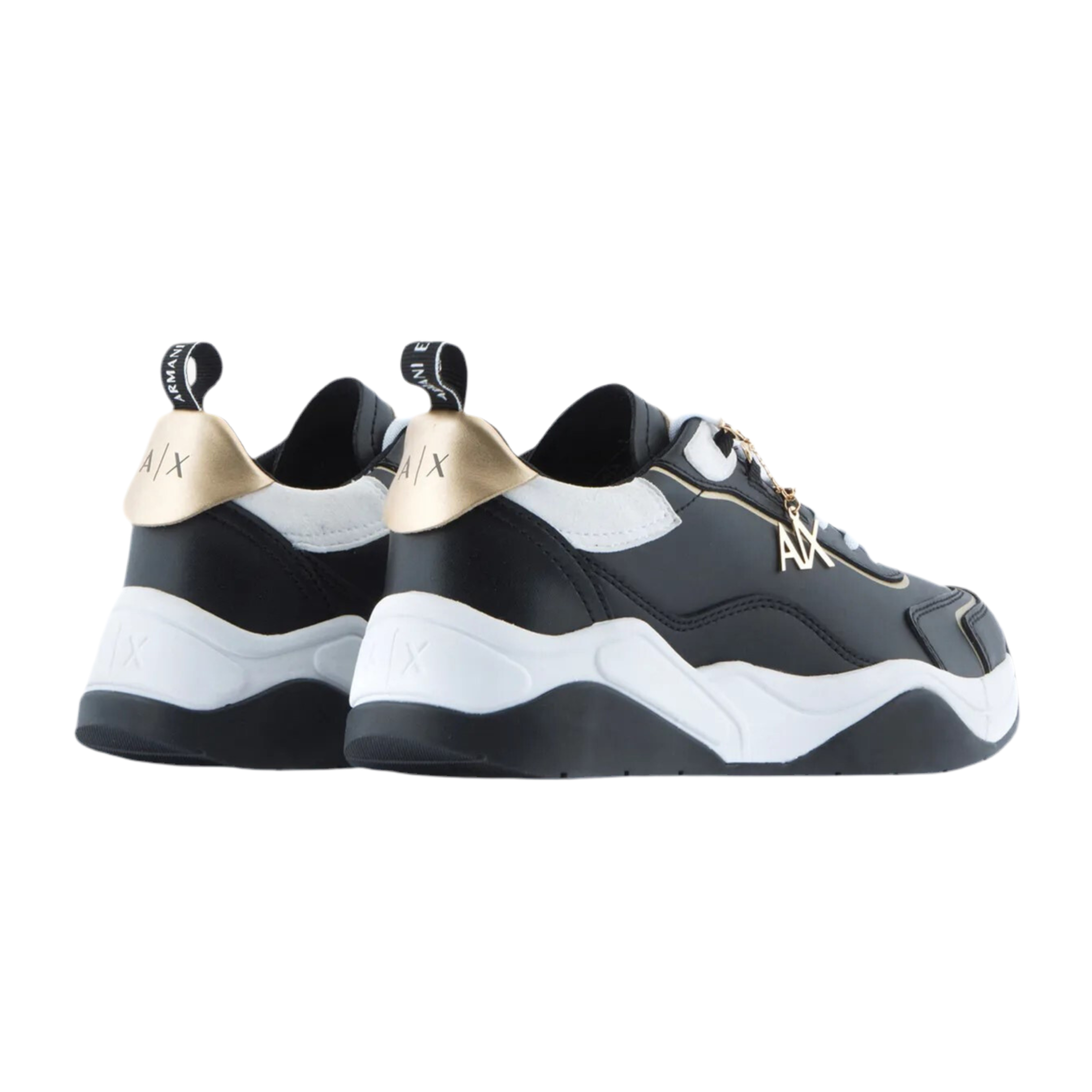 Armani Exchange Women's Logo Charm Sneaker - Black