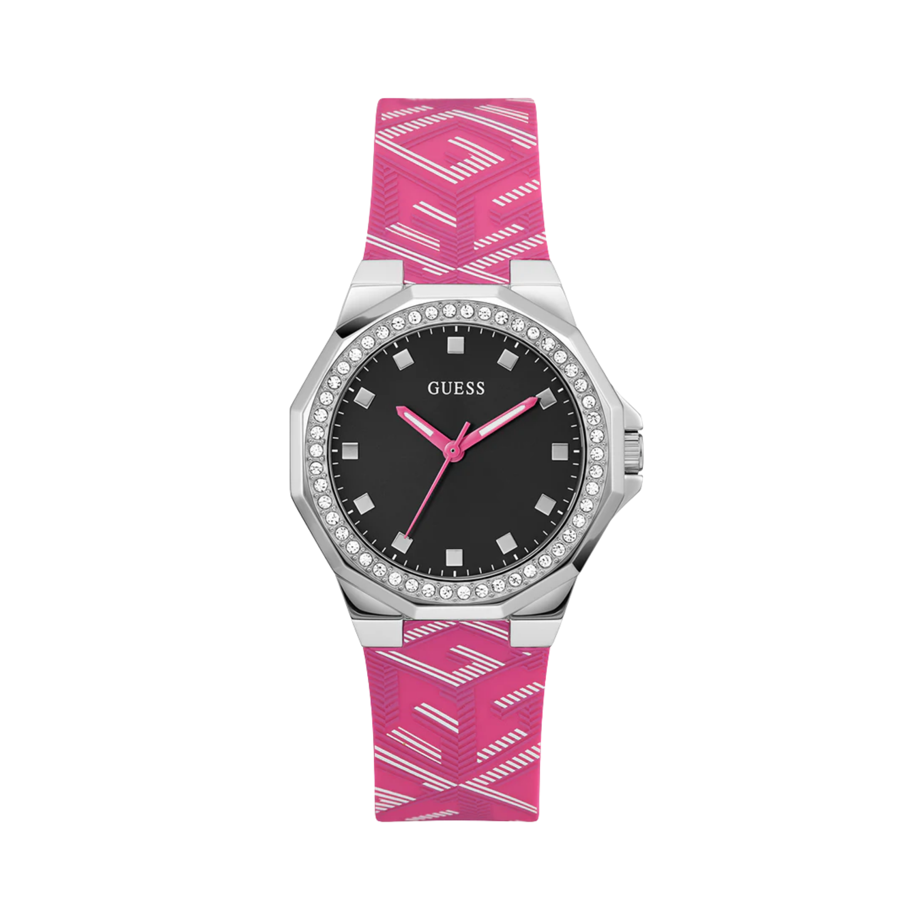 Guess Women Pink Silver Tone Analog Watch GW0598L1 - Pink Silver