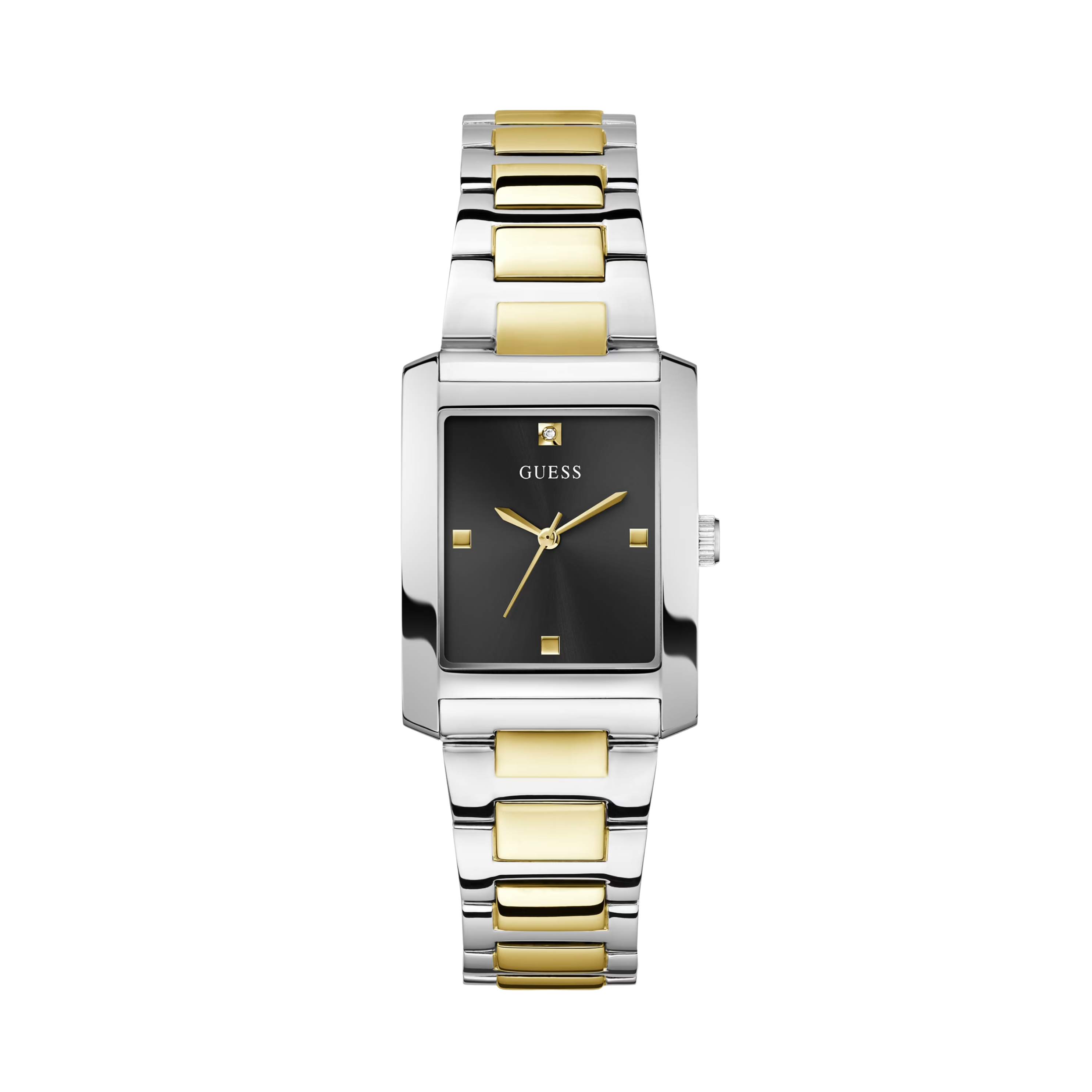 Guess Women Multi Tone and Black Square Analog Watch - Silver Black