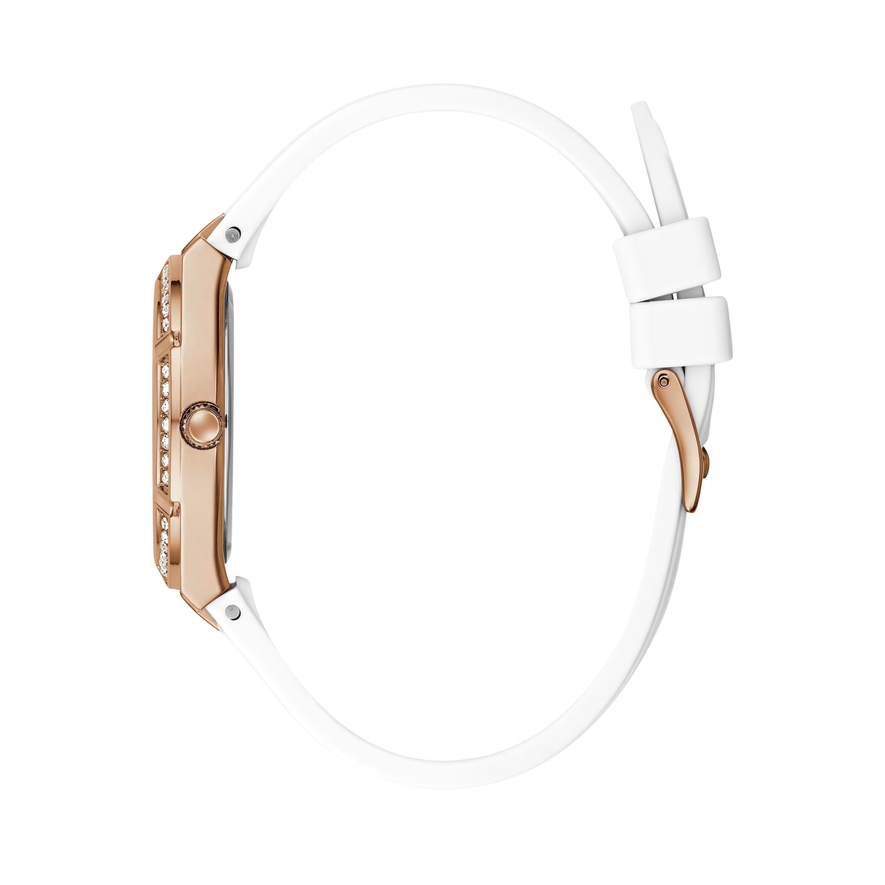 Guess Women Rose Gold Tone and White Analog Watch - White Multi
