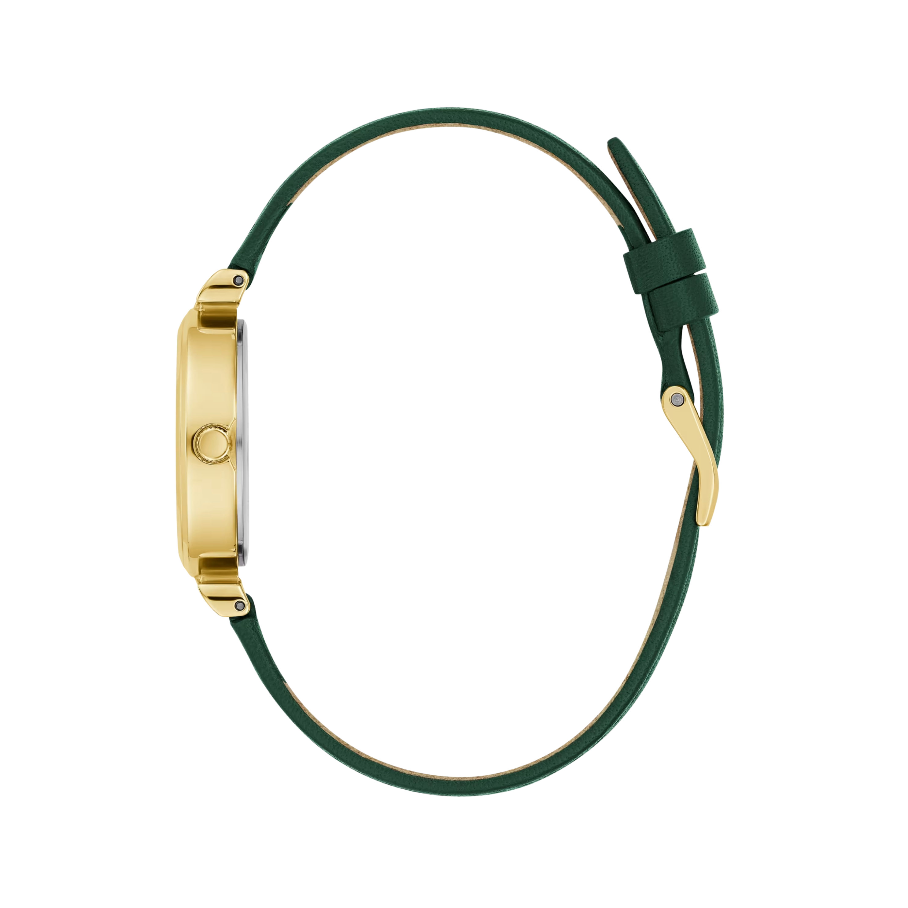Guess Women Gold Tone and Leather Analog Watch - White Multi