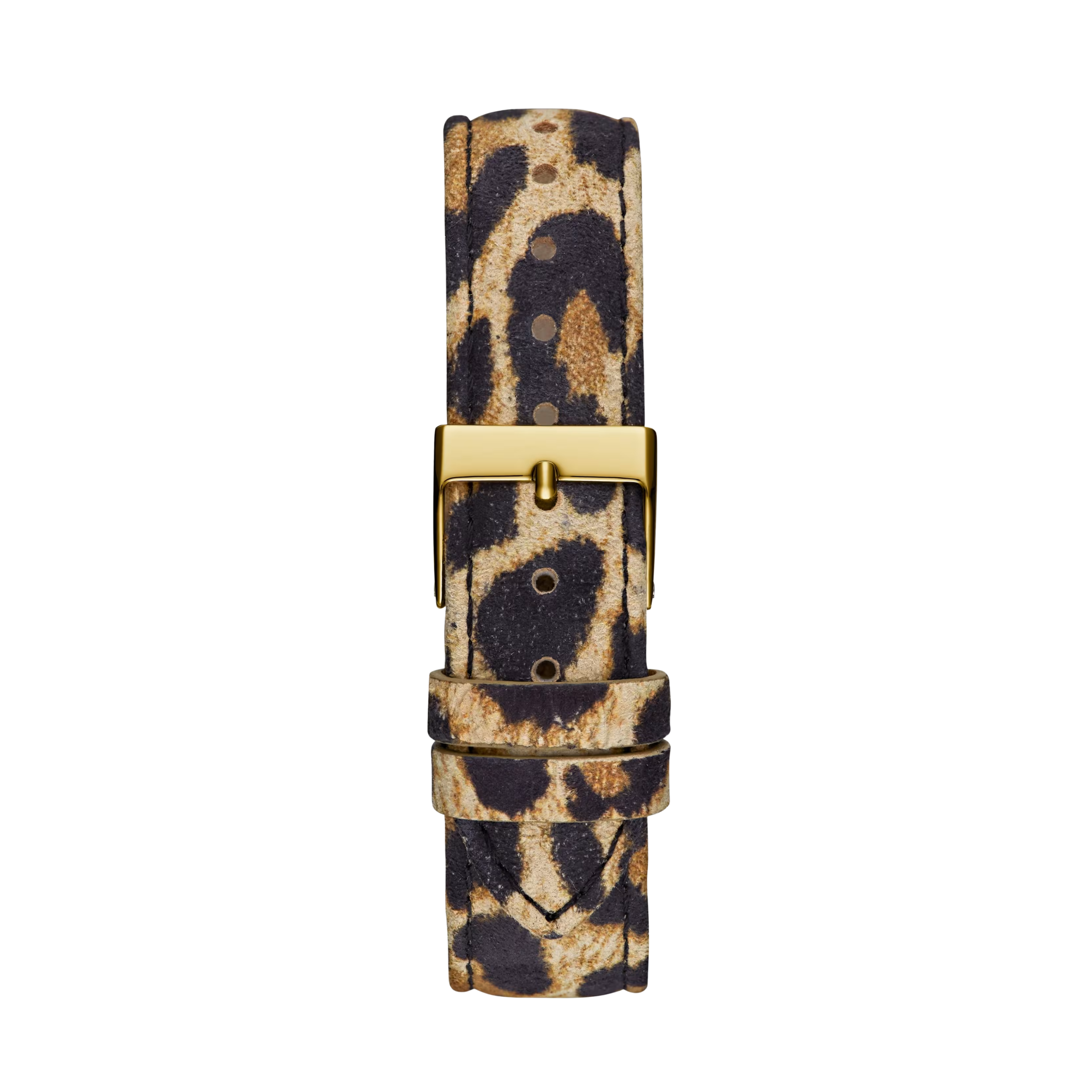 Guess Women Leopard And Gold Tone Analog Logo Watch - Gold