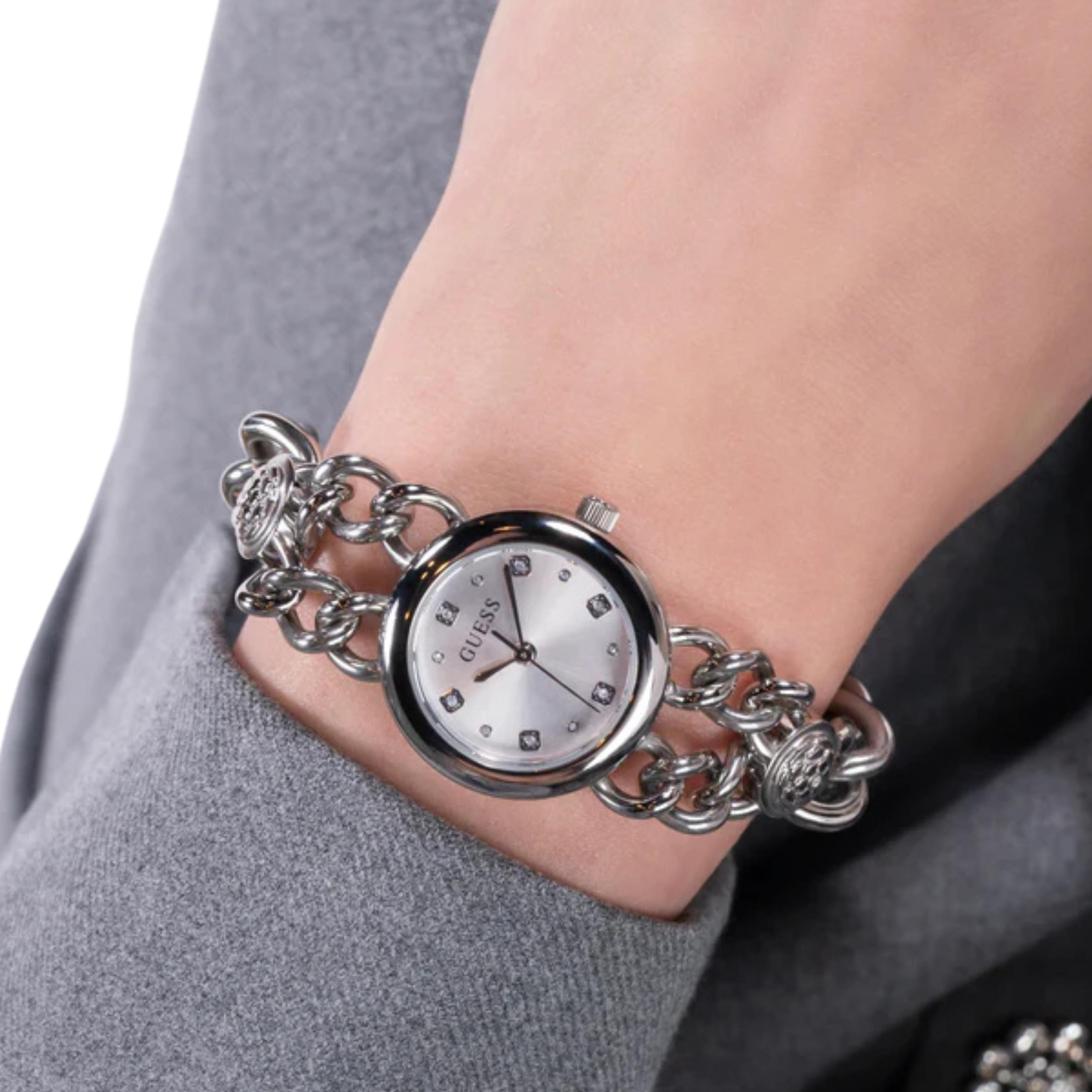 Guess Women Silver Tone Analog Watch GW0758L1 - Silver