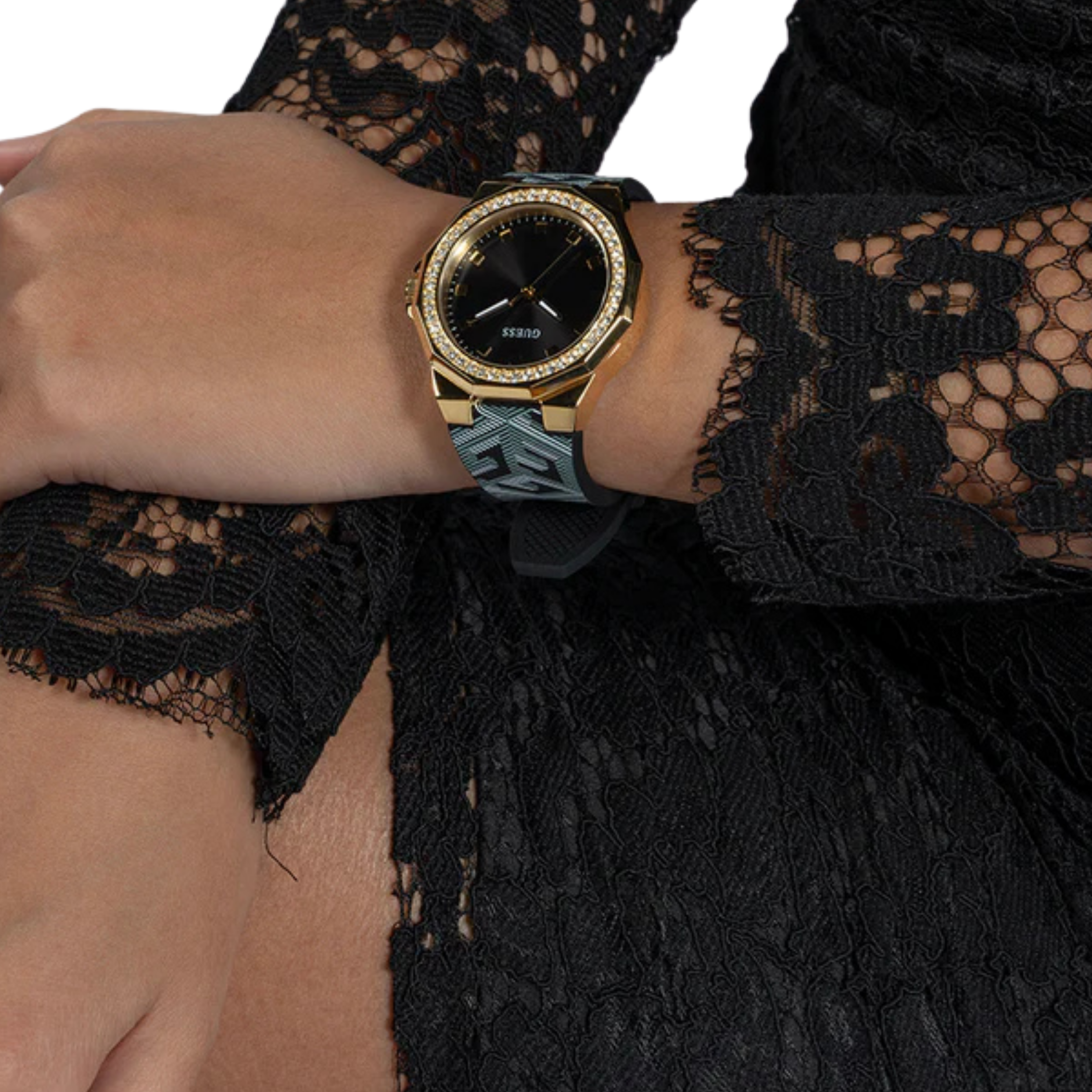 Guess Women Black Gold Tone Analog Watch GW0598L2 - Black Gold