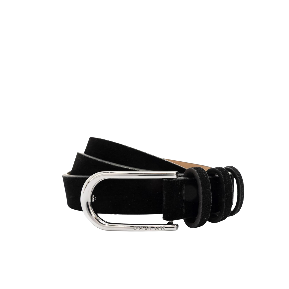 Michael Kors Women 20mm Non Reversible Leather Suede Belt - Black