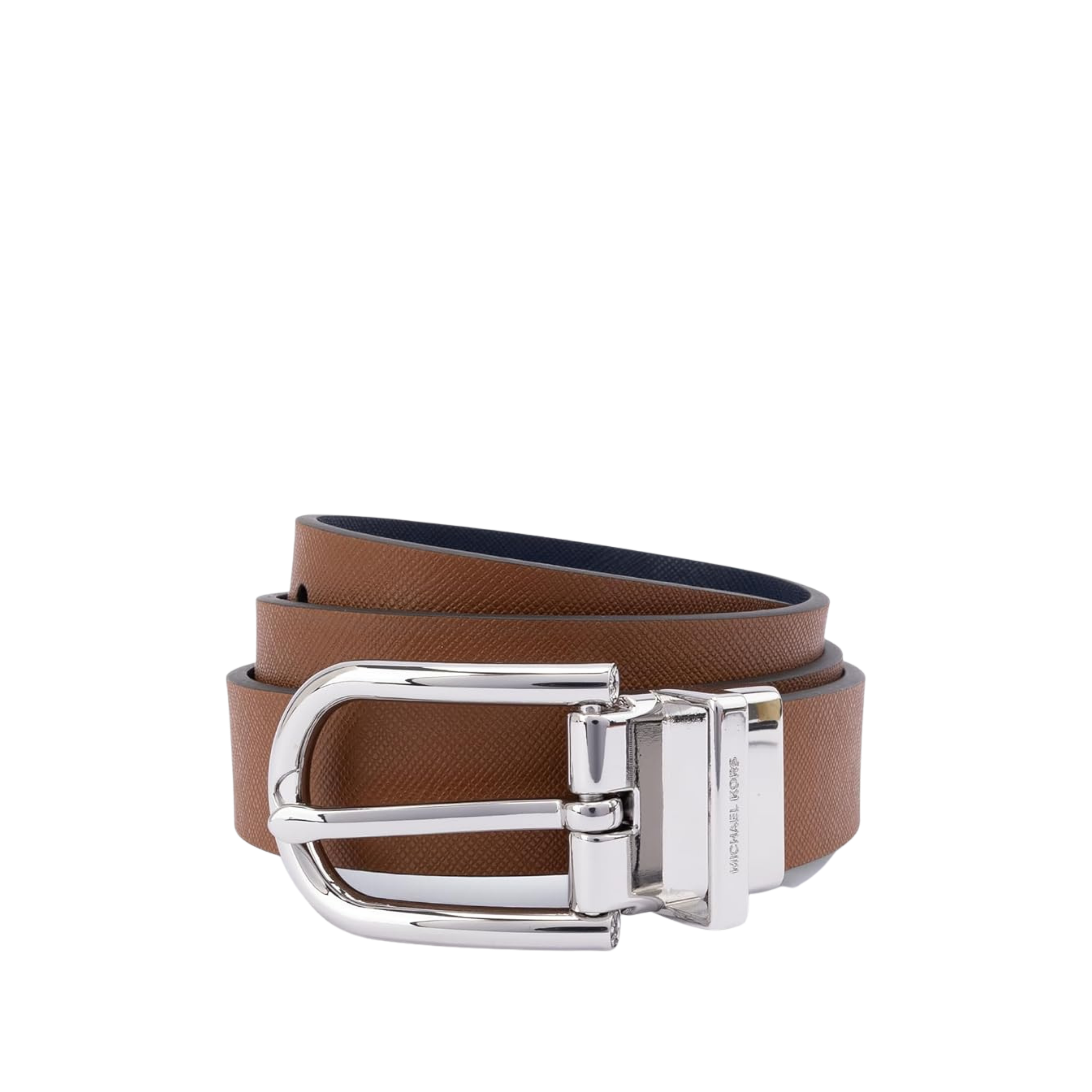 Michael Kors Women 1 Inch Reversible To Saffiano Leather Belt - Brown Navy