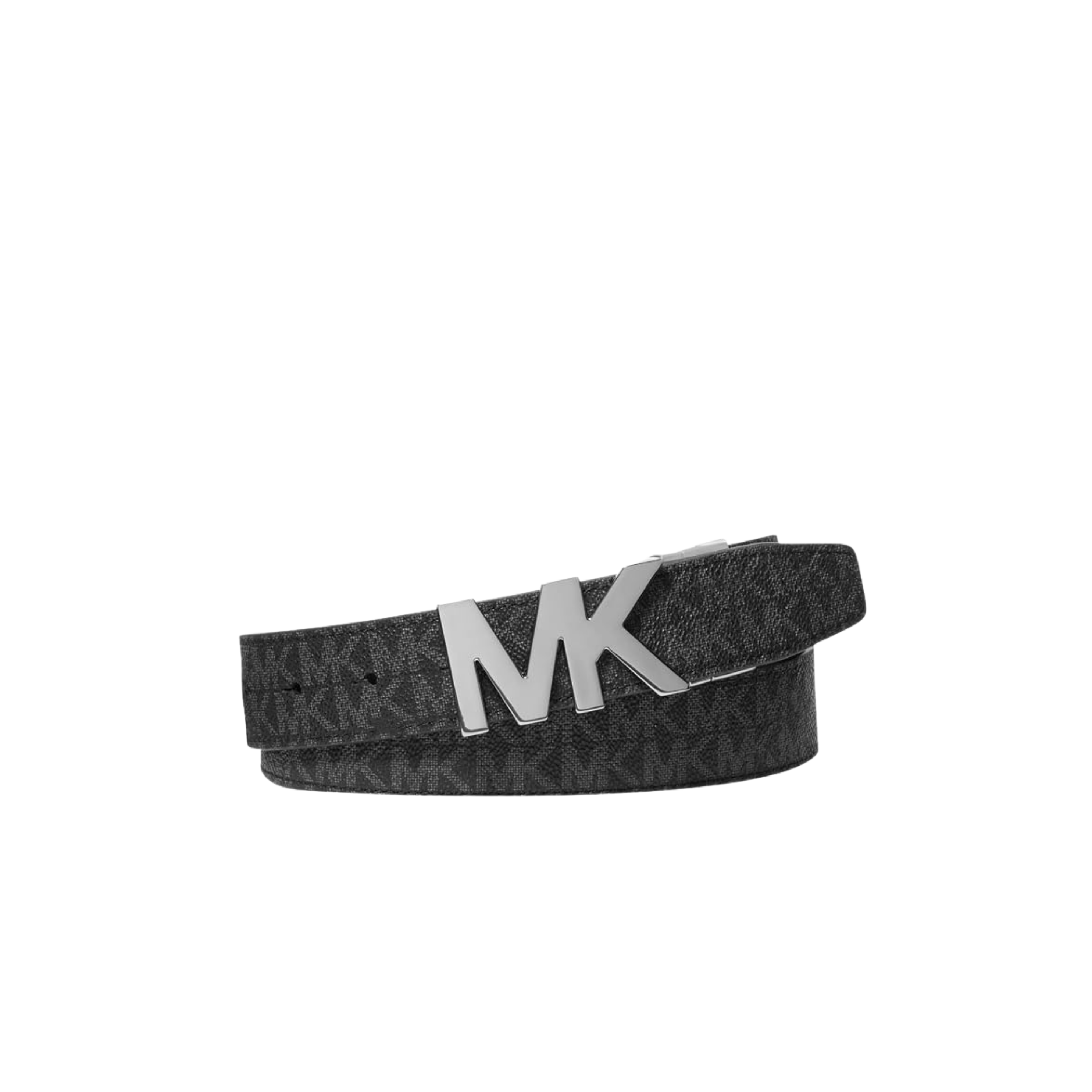 Michael Kors Men Reversible Signature Logo Buckle Belt - Black Silver