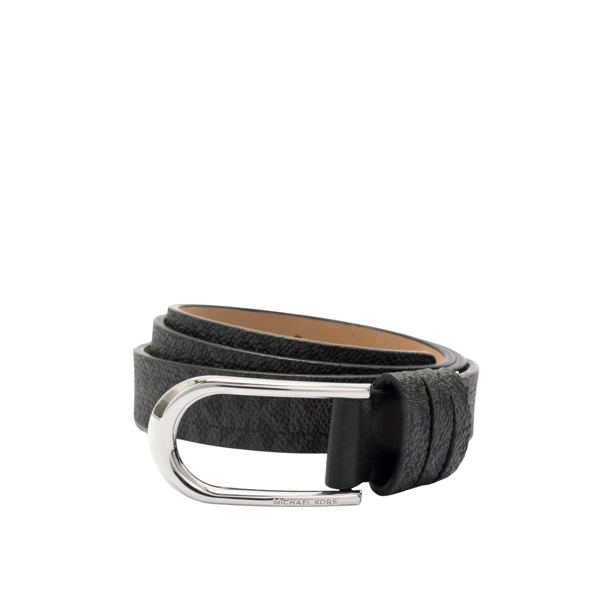 Michael Kors Women 20mm Non Reversible Leather Belt - Black Silver