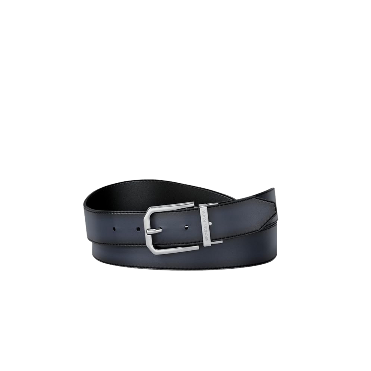 Michael Kors Men 31 MM Reversible Leather Buckle Belt - Navy Black