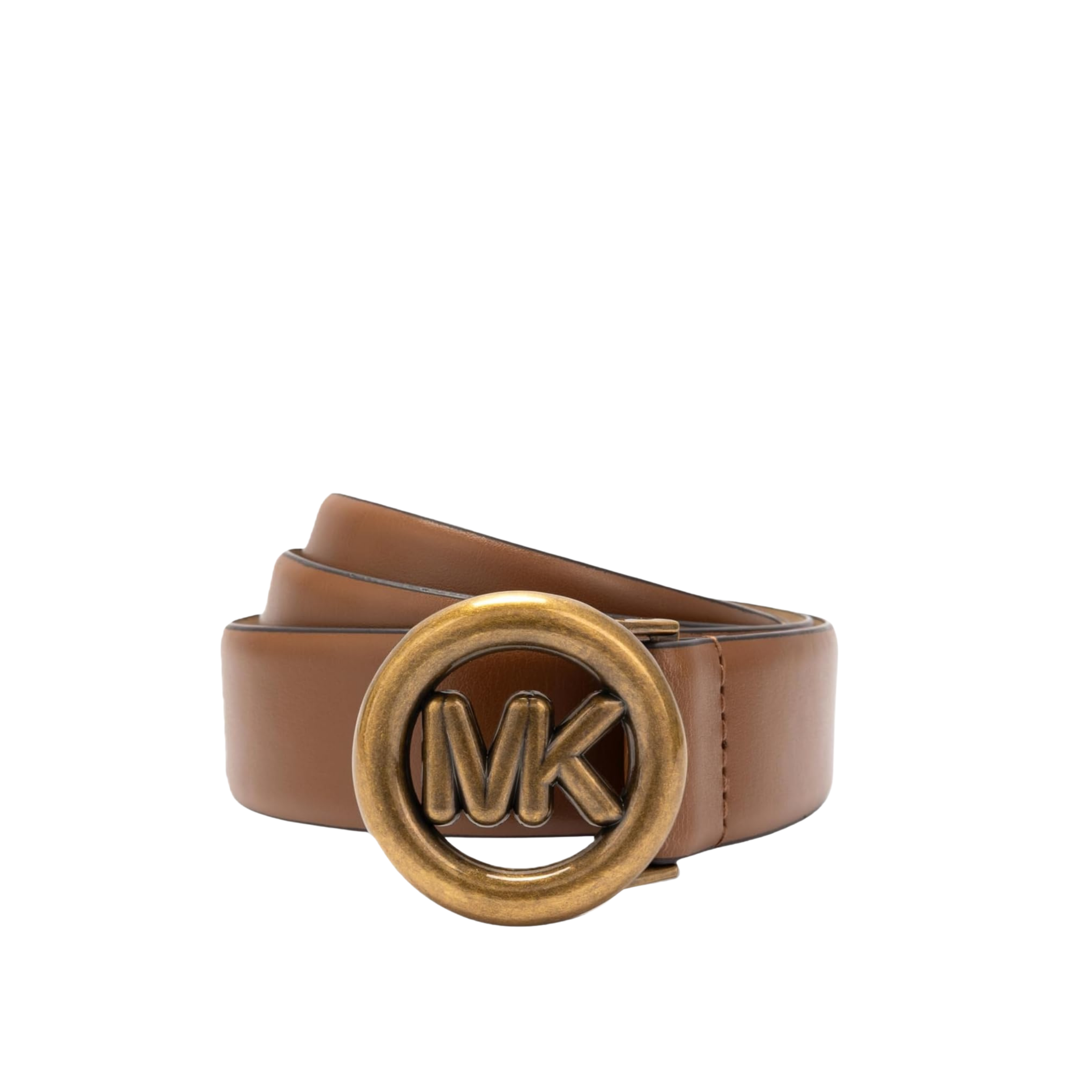 Michael Kors Women Non Reversible Leather Belt - Luggage Ant Gold