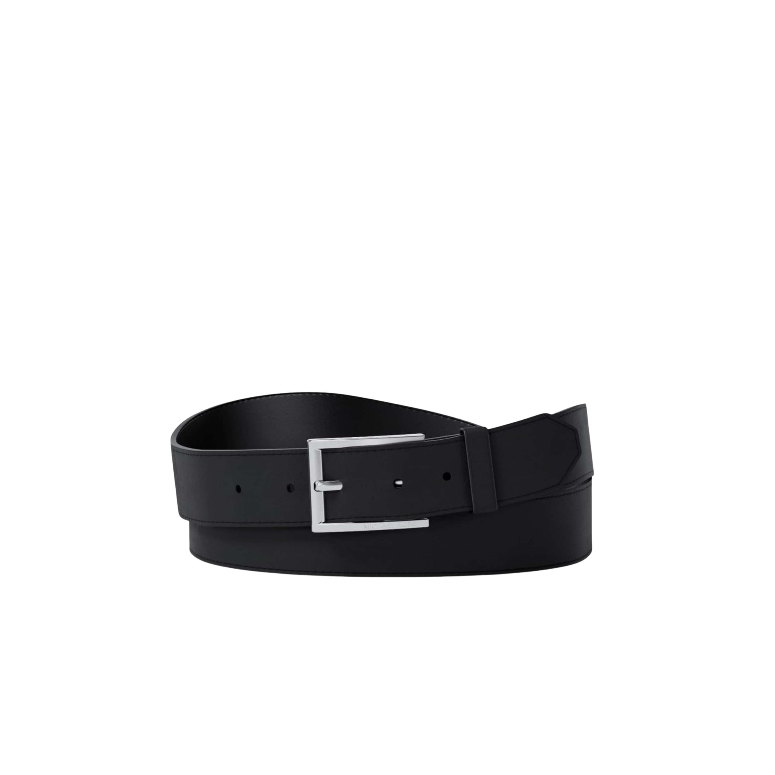 Michael Kors Men Reversible Leather Dress Belt - Silver Tone Hardware Black