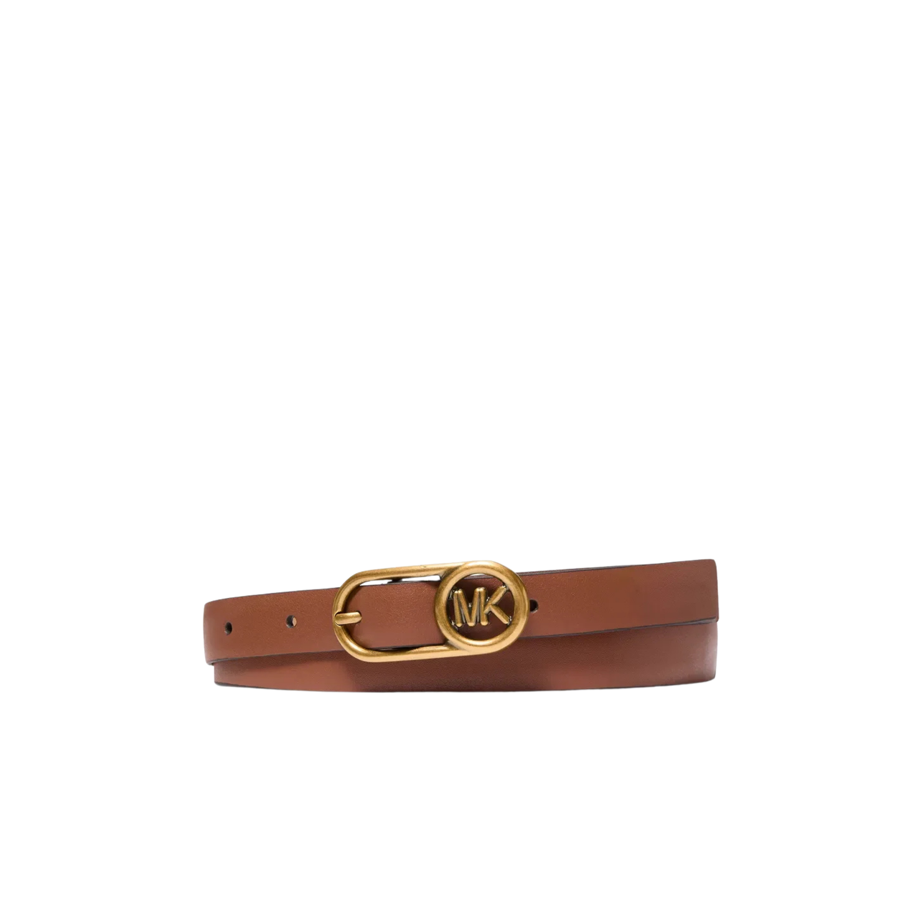 Michael Kors Women Logo Buckle Leather Belt - Luggage