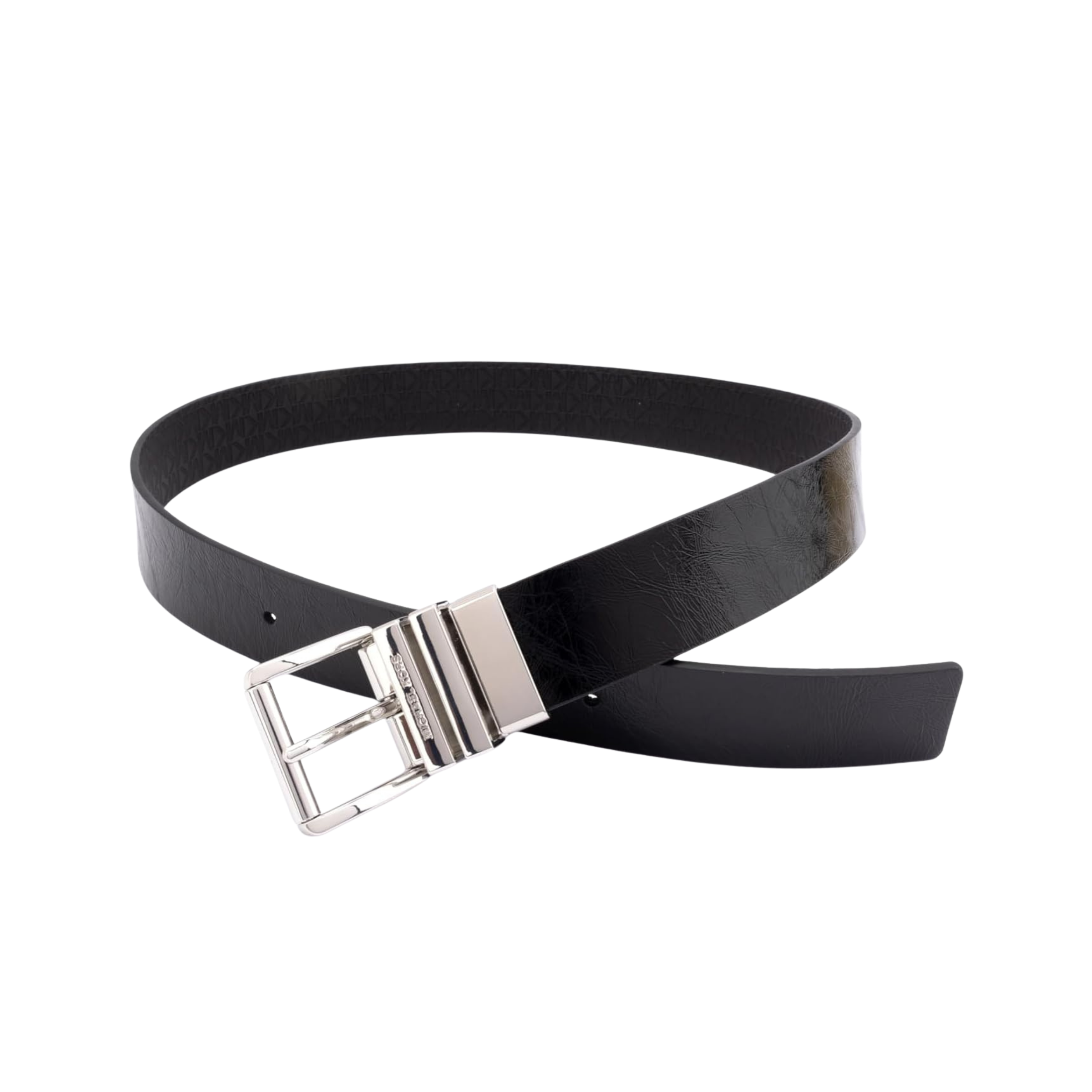 Michael Kors Women 1.5 Inch Leather Reversible Belt - Black Silver