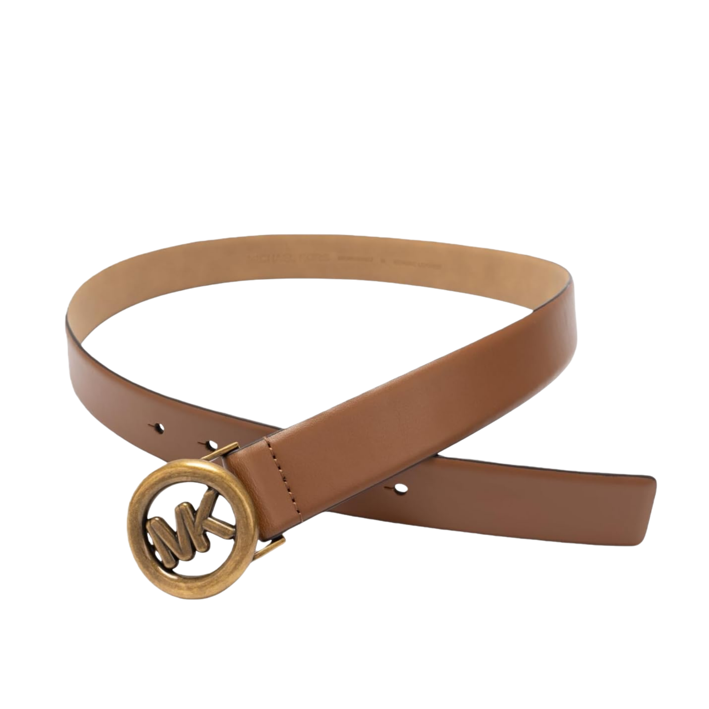 Michael Kors Women Non Reversible Leather Belt - Luggage Ant Gold