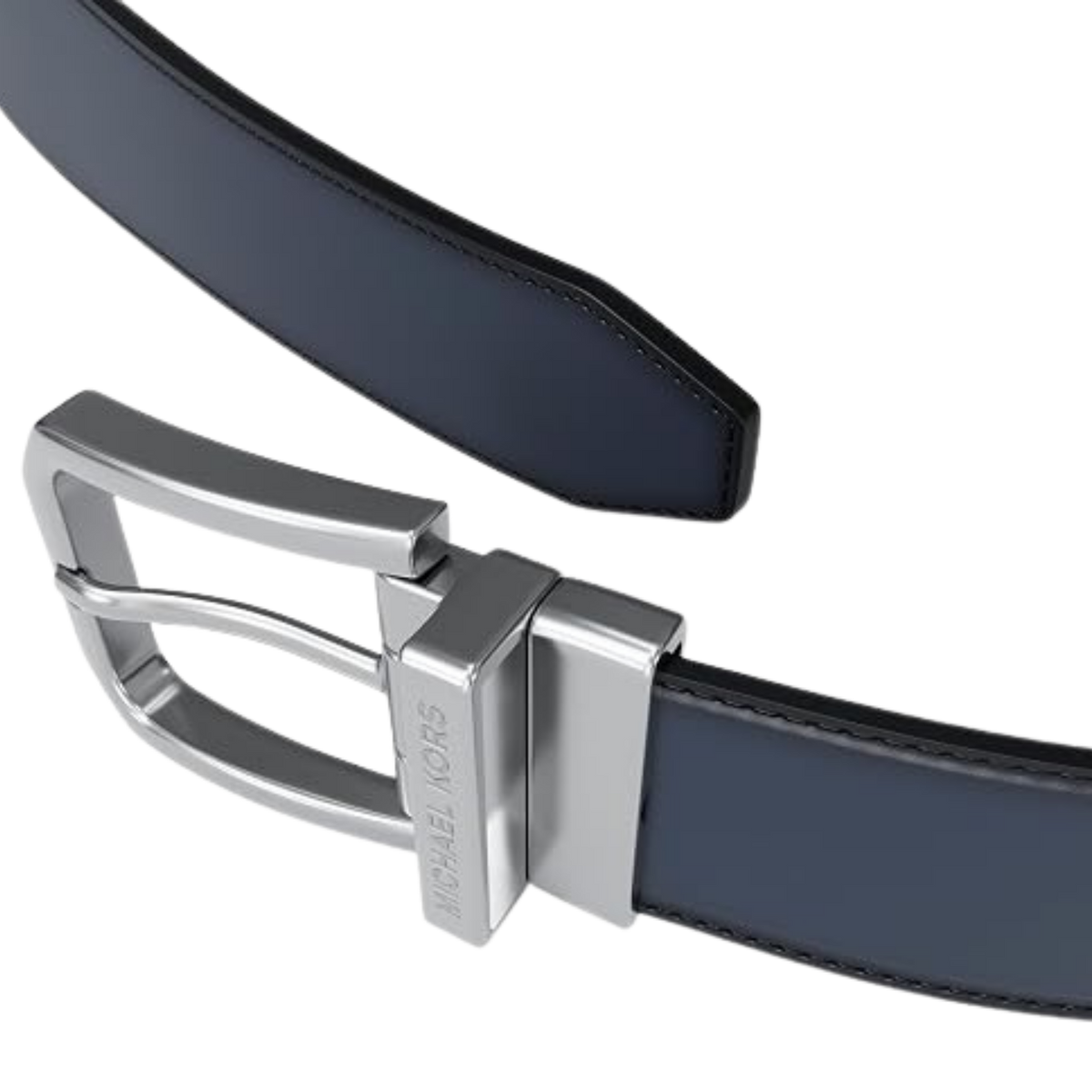 Michael Kors Men 31 MM Reversible Leather Buckle Belt - Navy Black