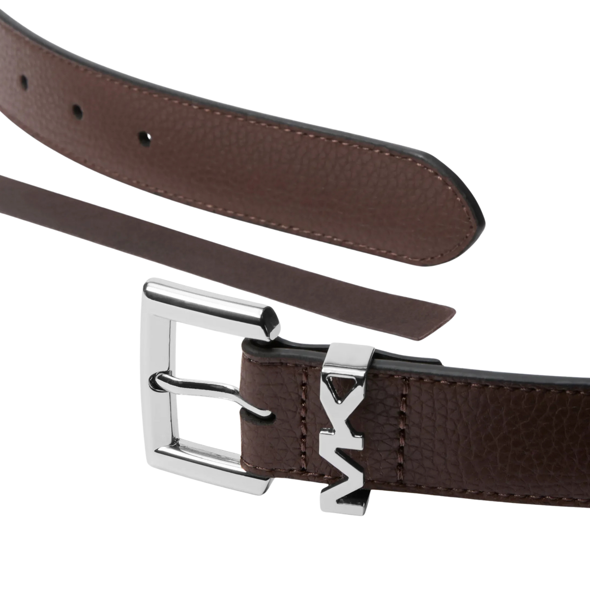 Michael Kors Men Pebbled Leather Belt - Mocha