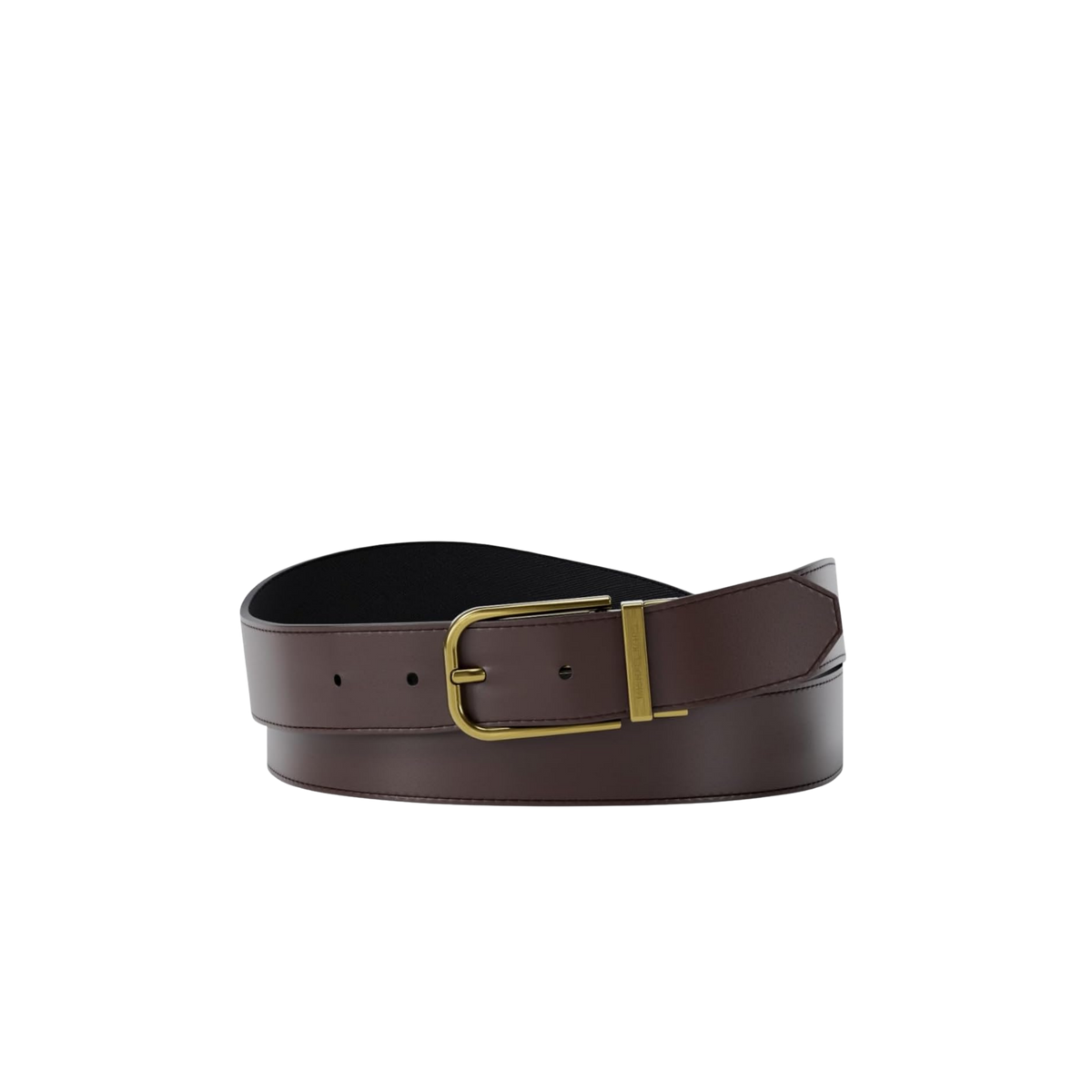 Michael Kors Men Reversible Saffiano Leather Dress Belt - Black Brown Gold