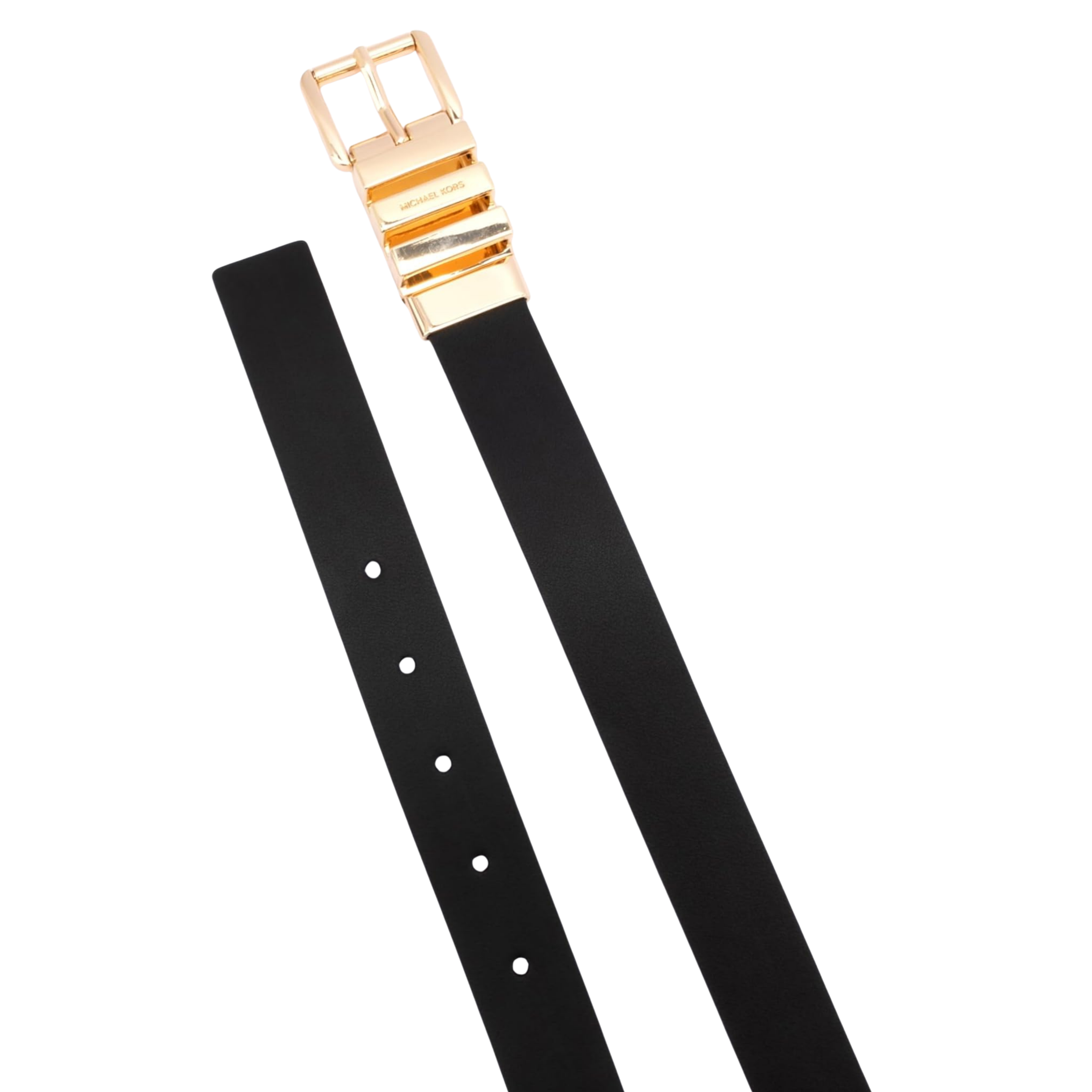 Michael Kors Women 1 Inch Reversible Leather Belt - Black Gold