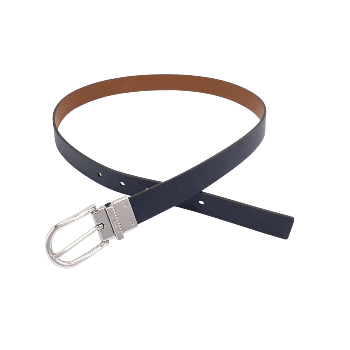 Michael Kors Women 1 Inch Reversible To Saffiano Leather Belt - Brown Navy