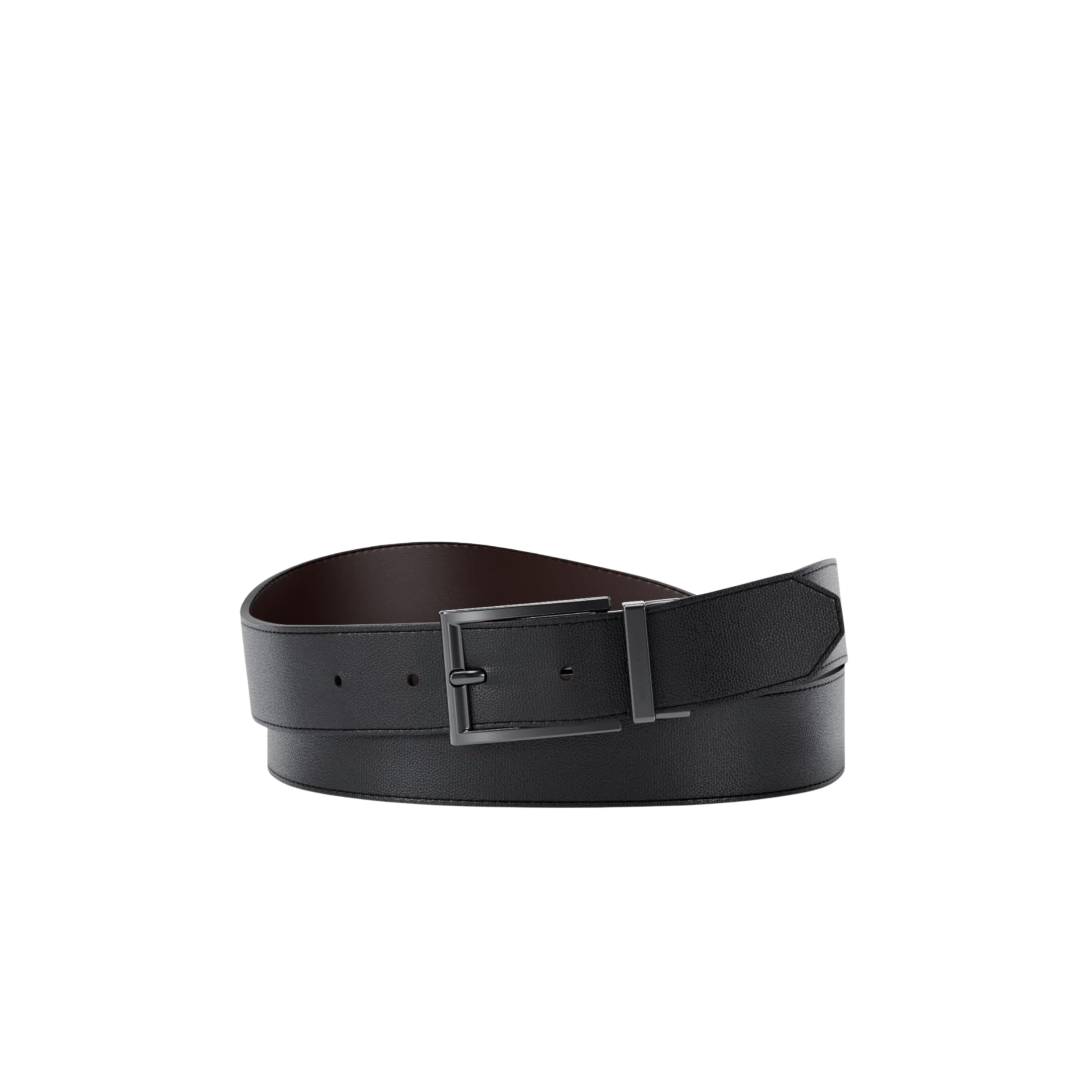 Michael Kors Men Reversible Leather Dress Belt - Luggage Black