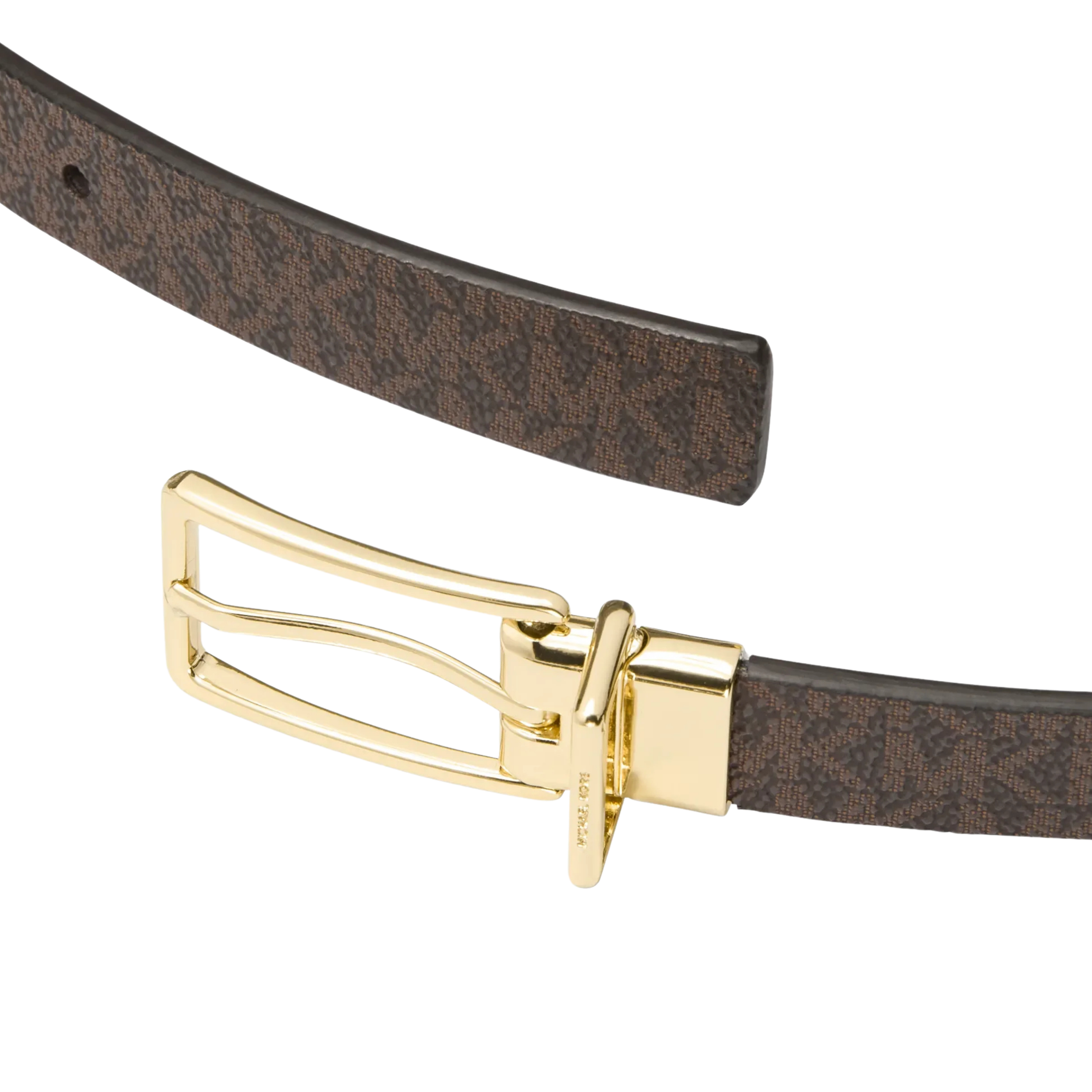 Michael Kors Women Reversible Signature Logo And Leather Belt - Brown