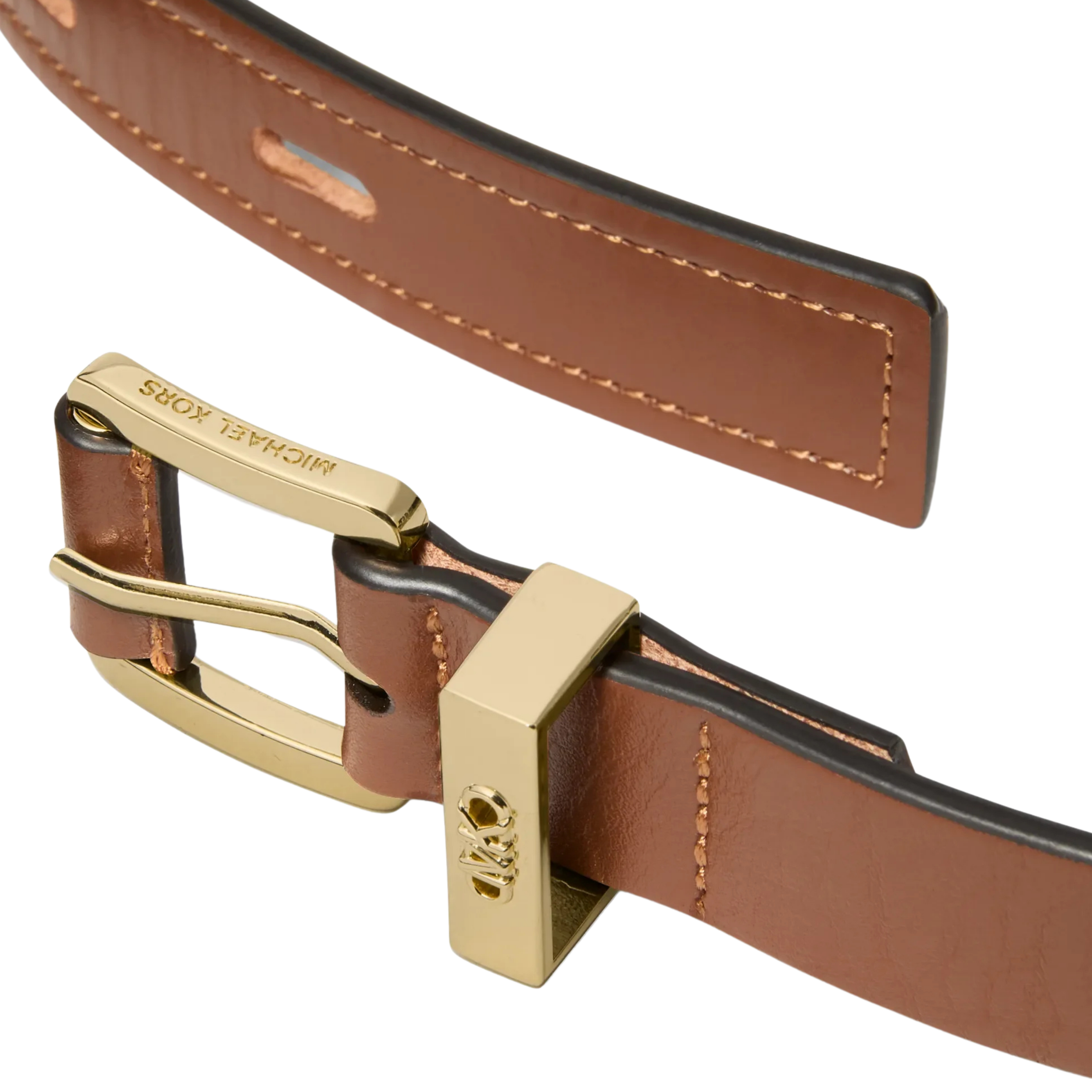 Michael Kors Women Cutout Leather Blend Belt - Luggage