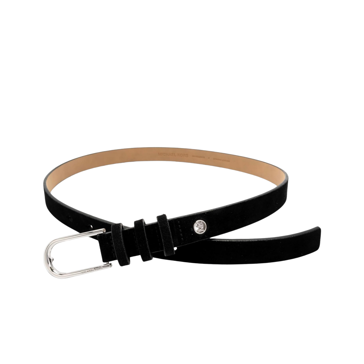 Michael Kors Women 20mm Non Reversible Leather Suede Belt - Black