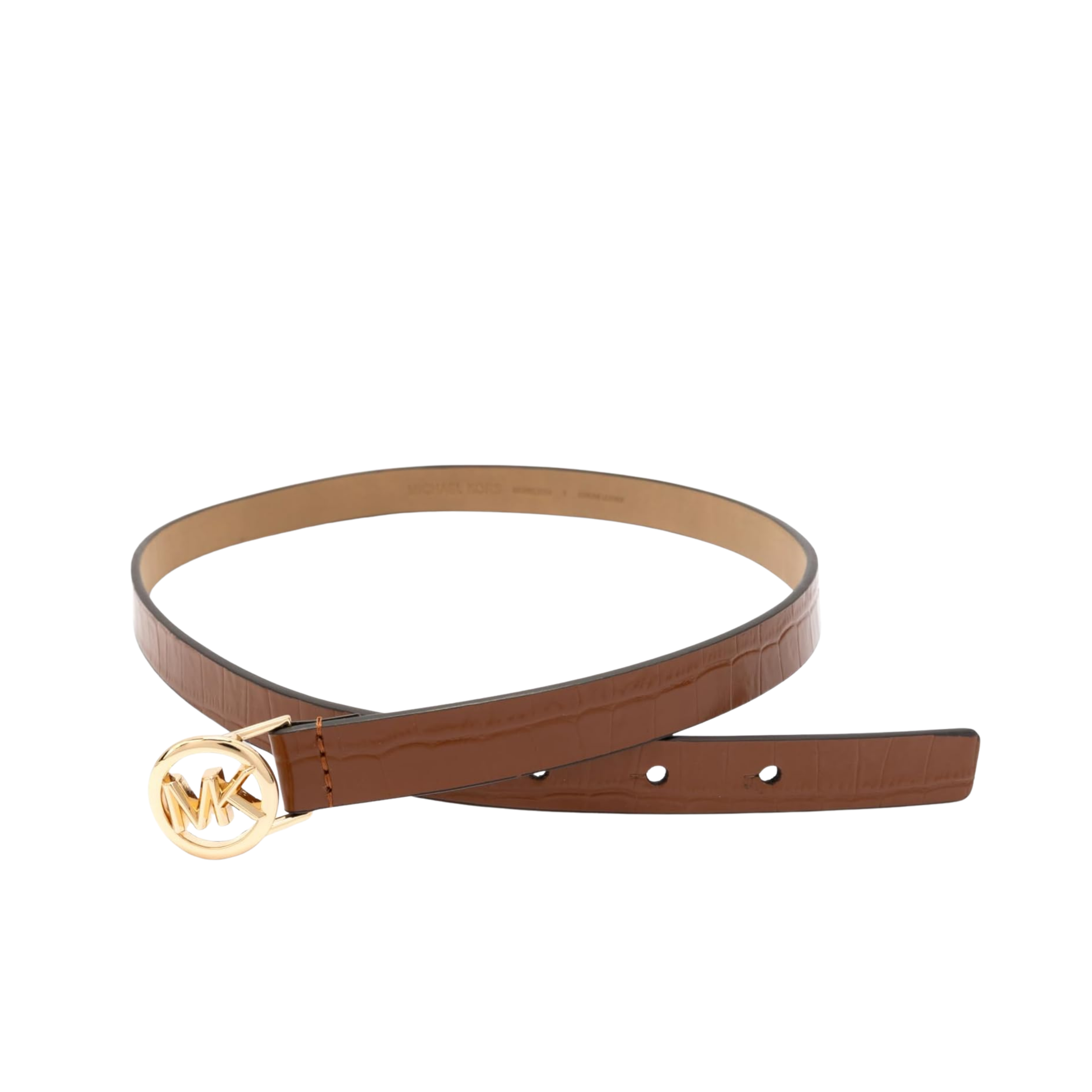 Michael Kors Women 18mm Logo Skinny Belt - Husk