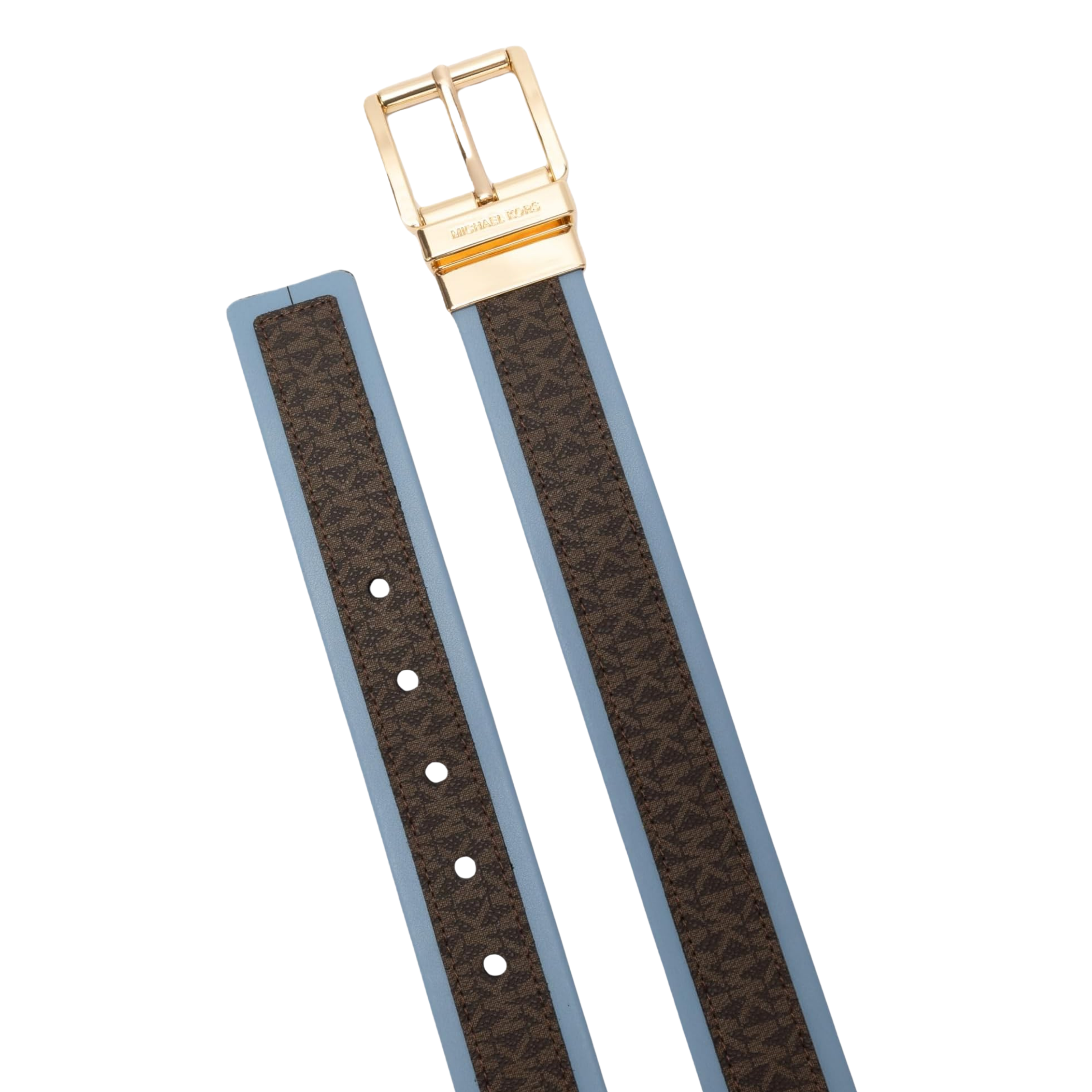 Michael Kors Women 1.5 Inch Reversible Logo Belt - Blue
