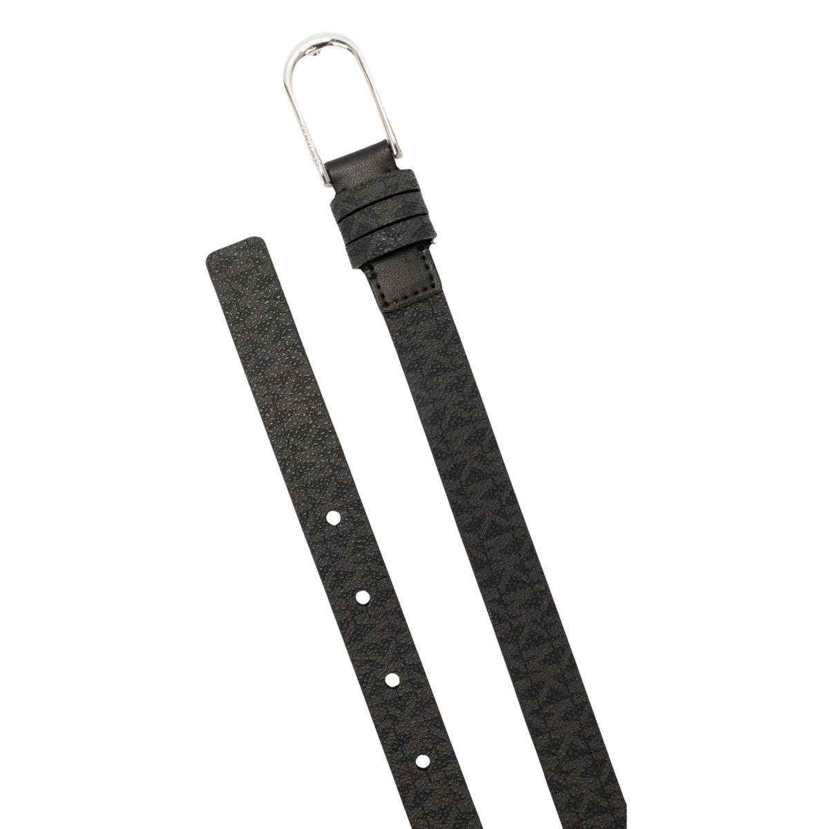 Michael Kors Women 20mm Non Reversible Leather Belt - Black Silver