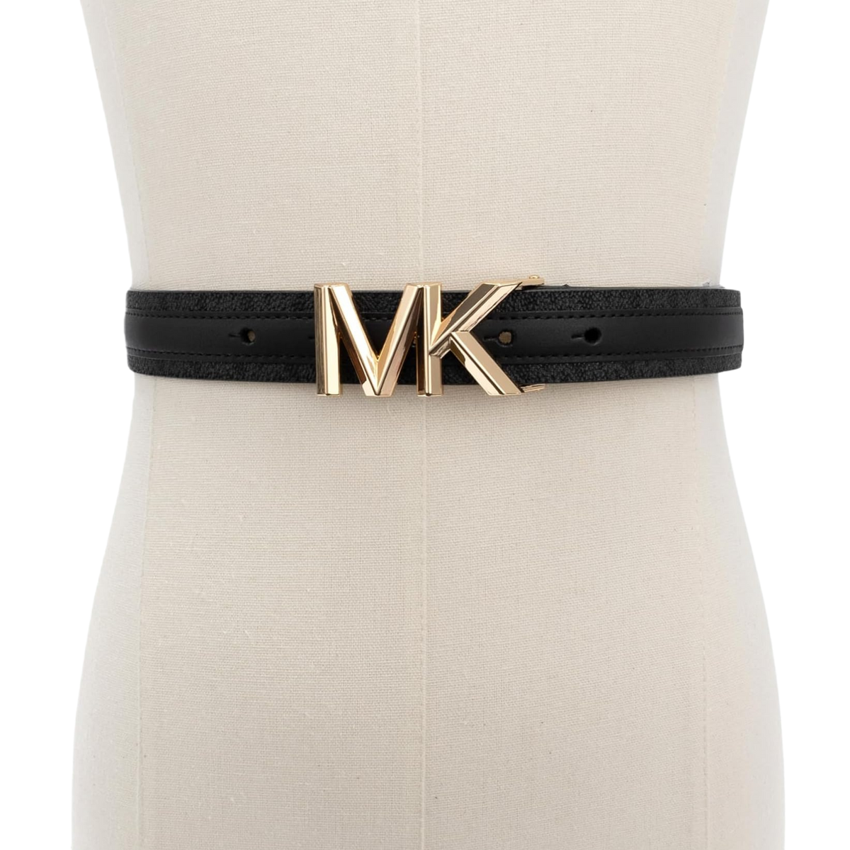 Michael Kors Women 1.1 Inch Logo Leather Belt - Black