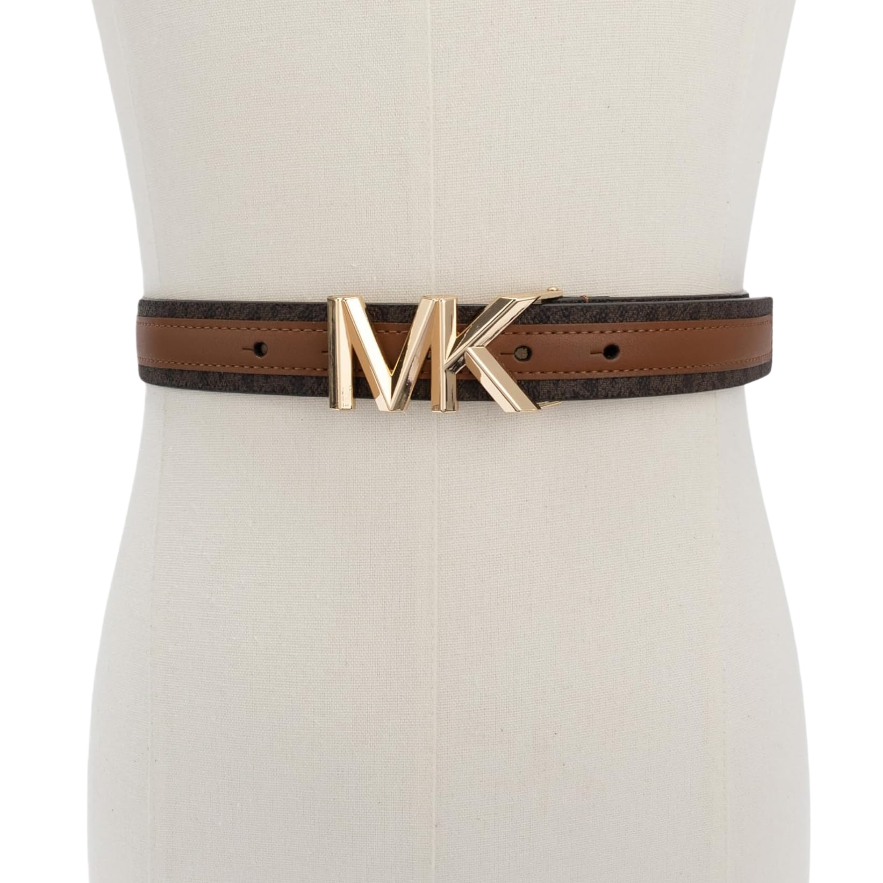 Michael Kors Women 1.1 Inch Logo Leather Belt - Luggage