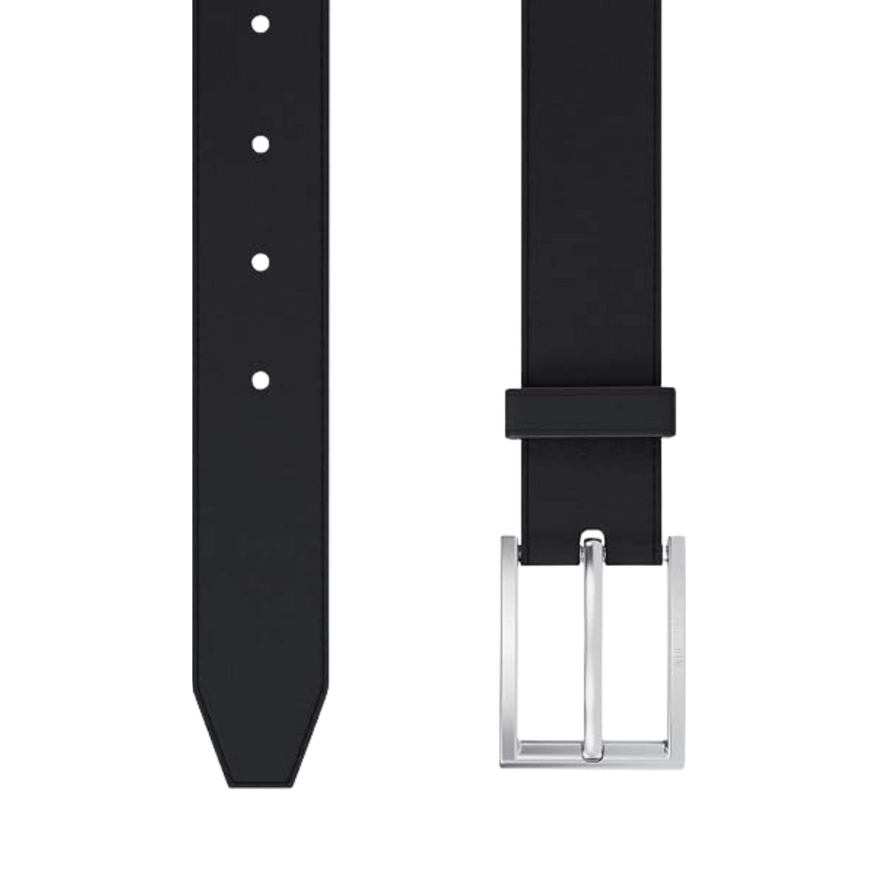 Michael Kors Men Reversible Leather Dress Belt - Silver Tone Hardware Black