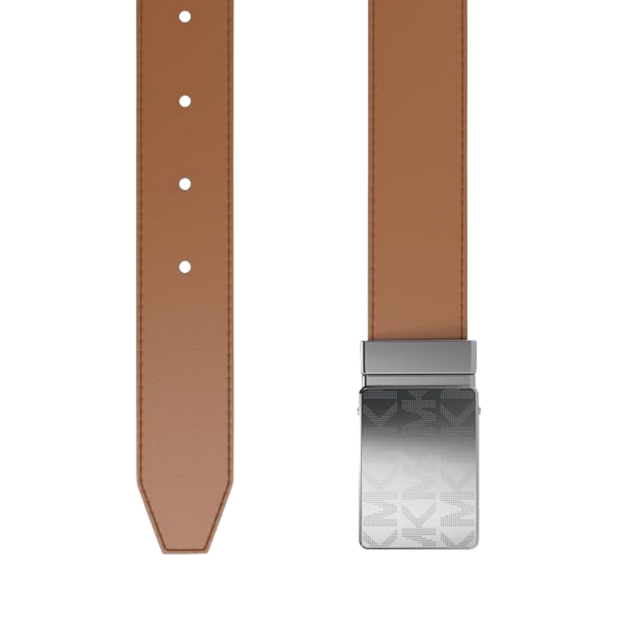 Michael Kors Men 31 MM Reversible Mk Plaque Belt - Light Gunmetal Hardware Luggage