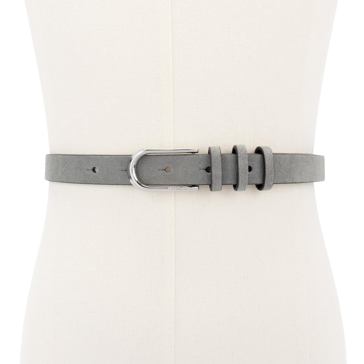 Michael Kors Women 20mm Non Reversible Leather Suede Belt - Storm