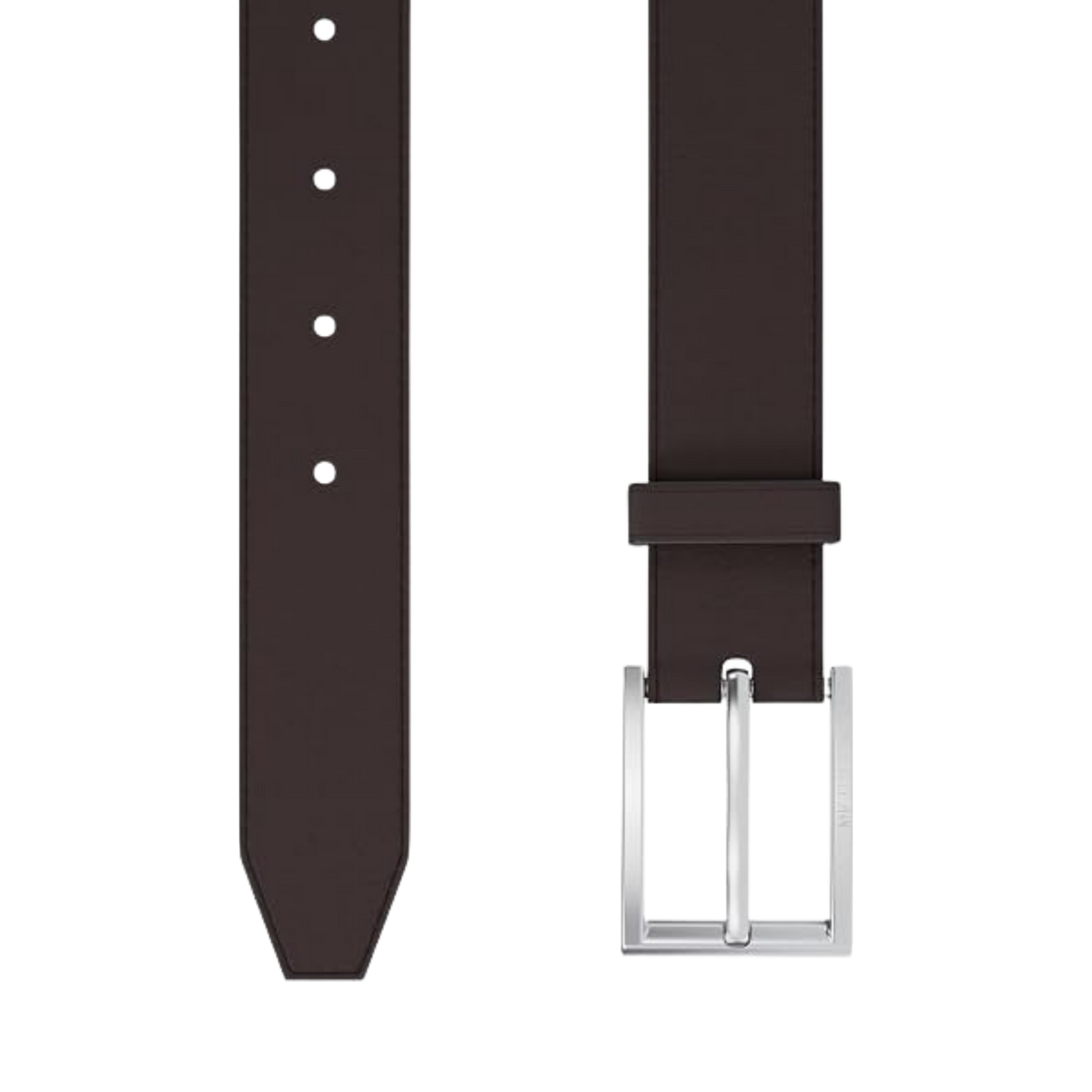 Michael Kors Men Reversible Leather Dress Belt - Silver Tone Hardware Chocolate
