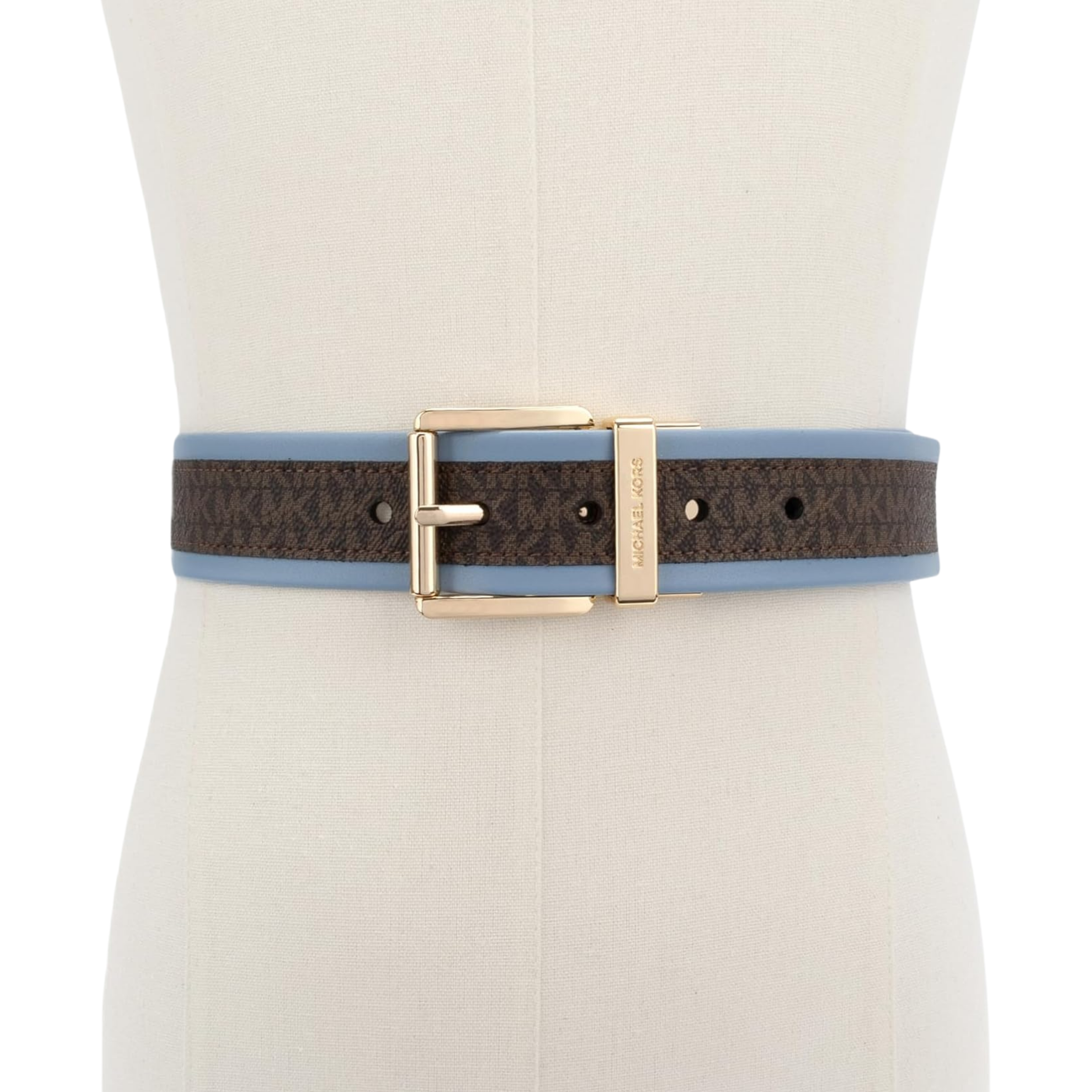 Michael Kors Women 1.5 Inch Reversible Logo Belt - Blue