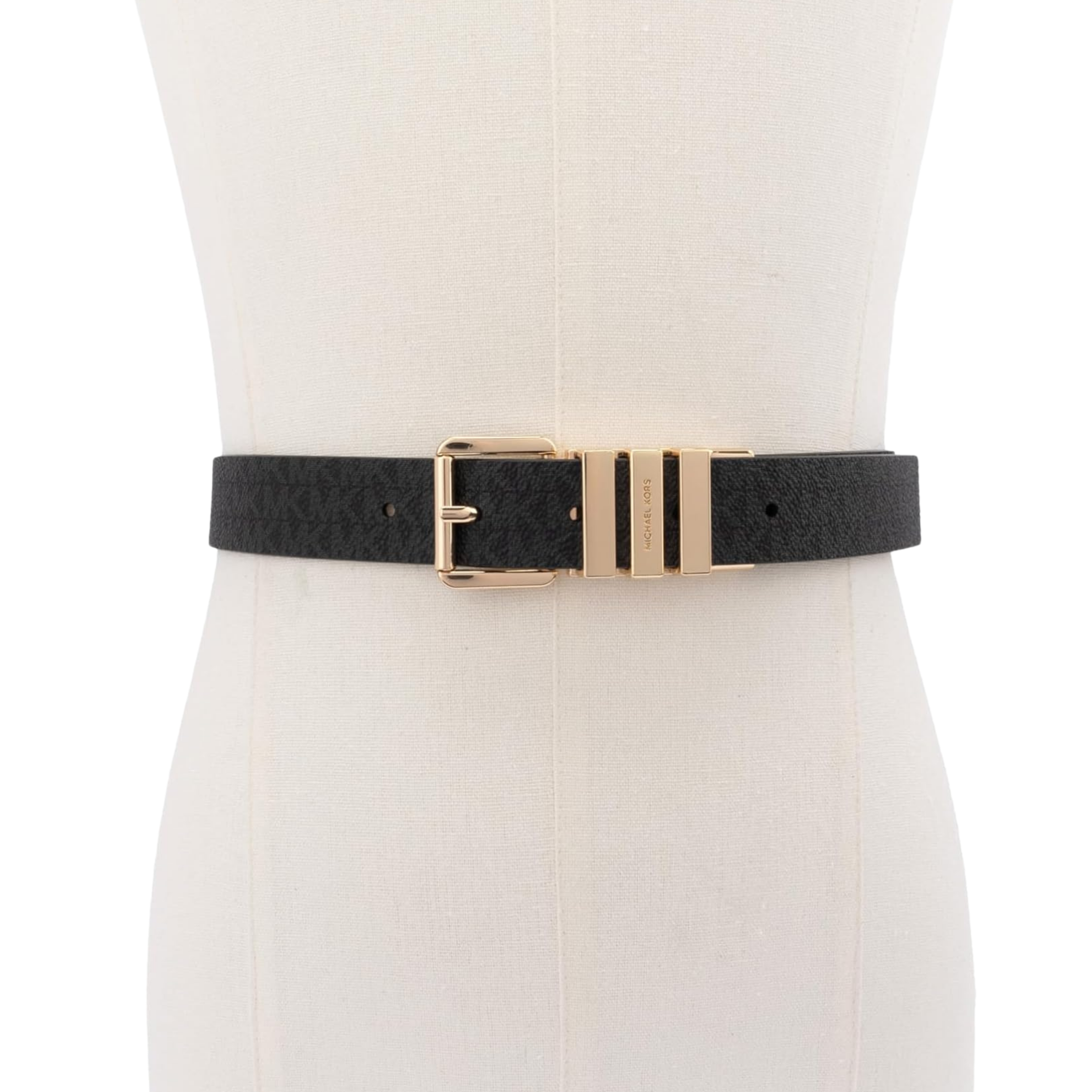 Michael Kors Women 1 Inch Reversible Leather Belt - Black Gold