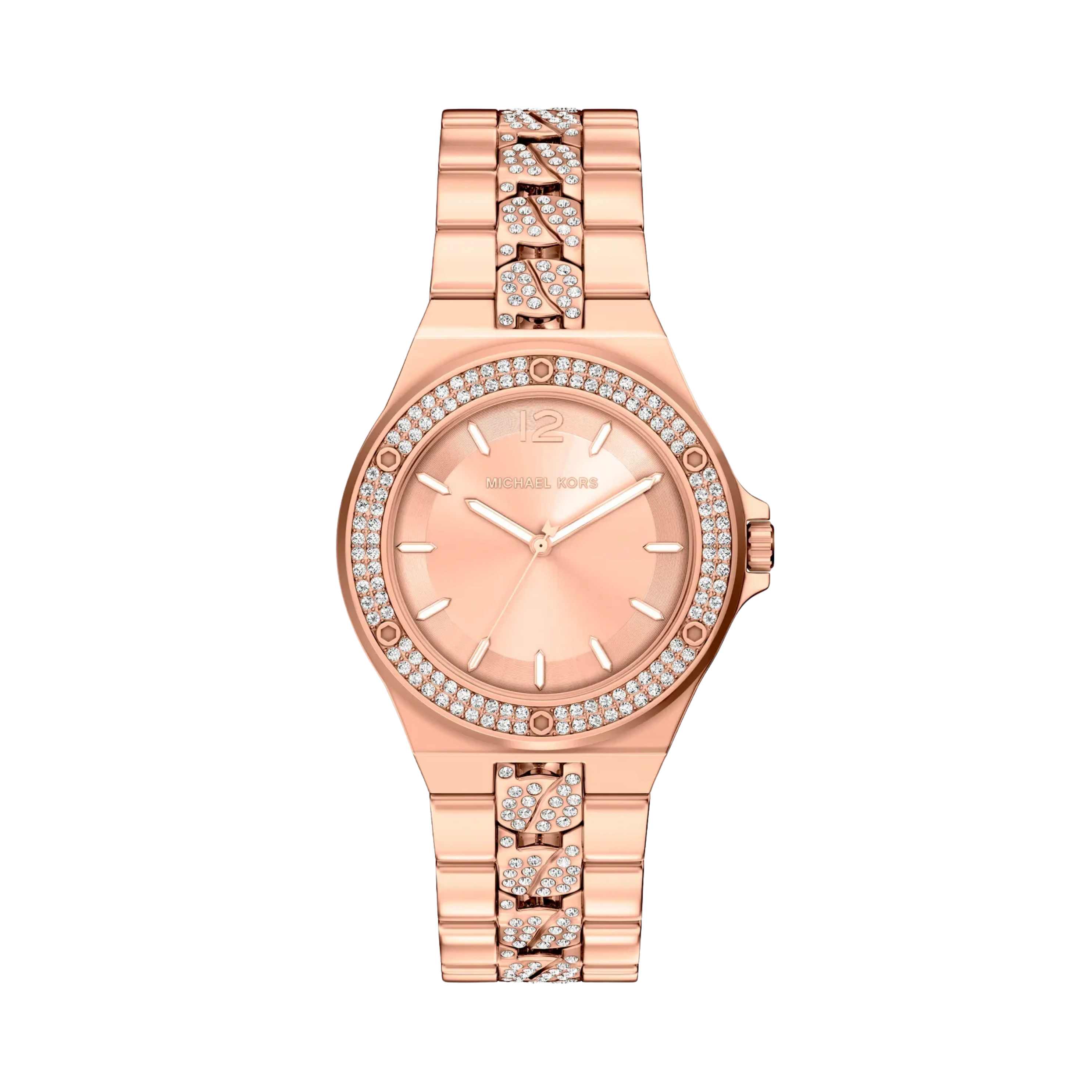 Michael Kors Women Lennox Pave Rose Gold Tone Watch - Rose Gold