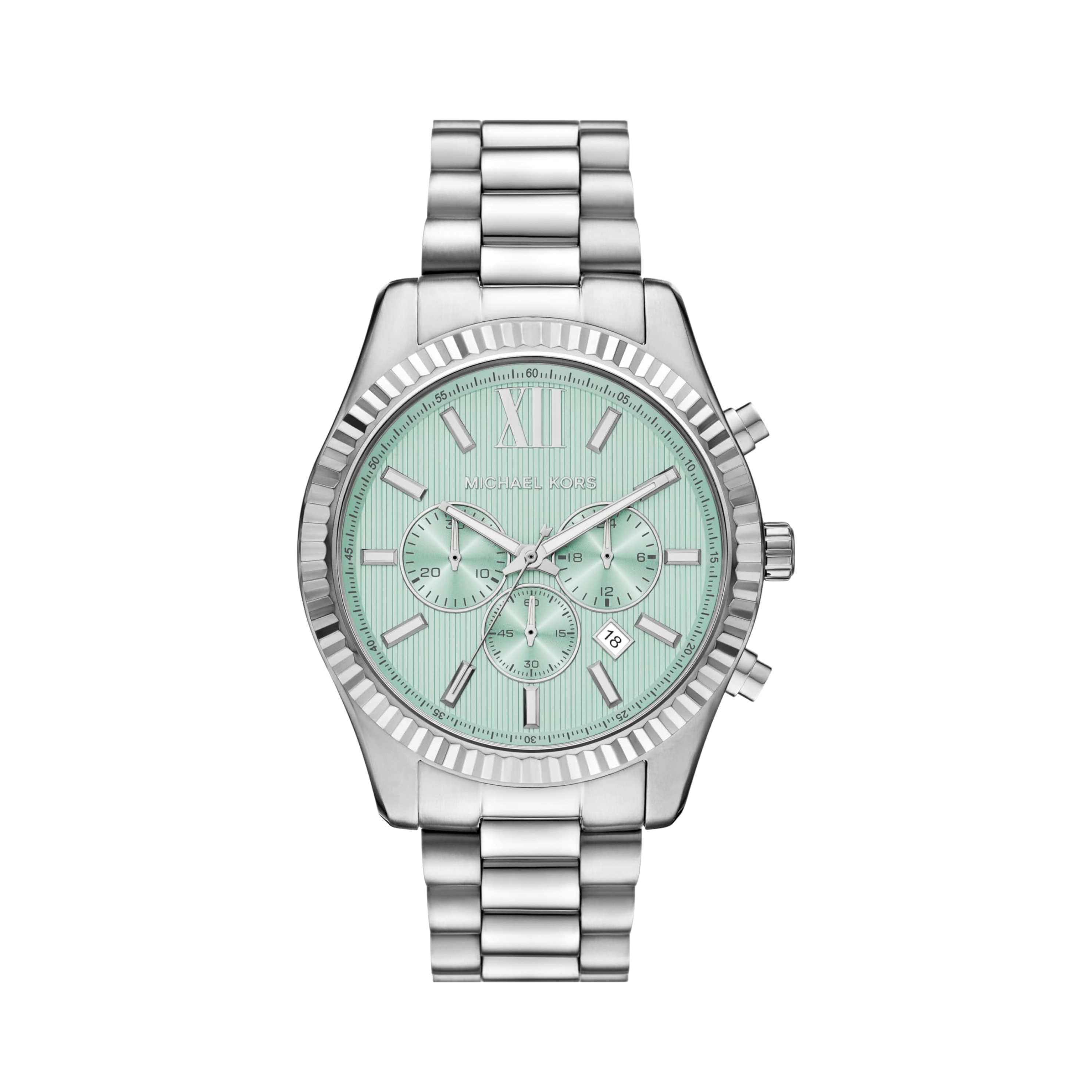 Michael Kors Men Lexington Stainless Steel Bracelet Watch - Silver Pistachio