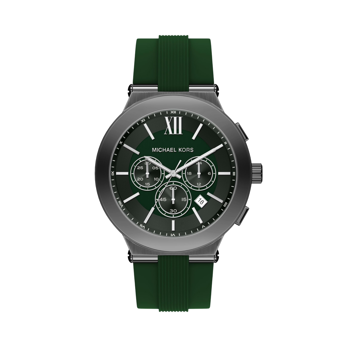 Michael Kors Men Billie Stainless Steel Or Silicone Watch - Gunmetal Green Chrono
