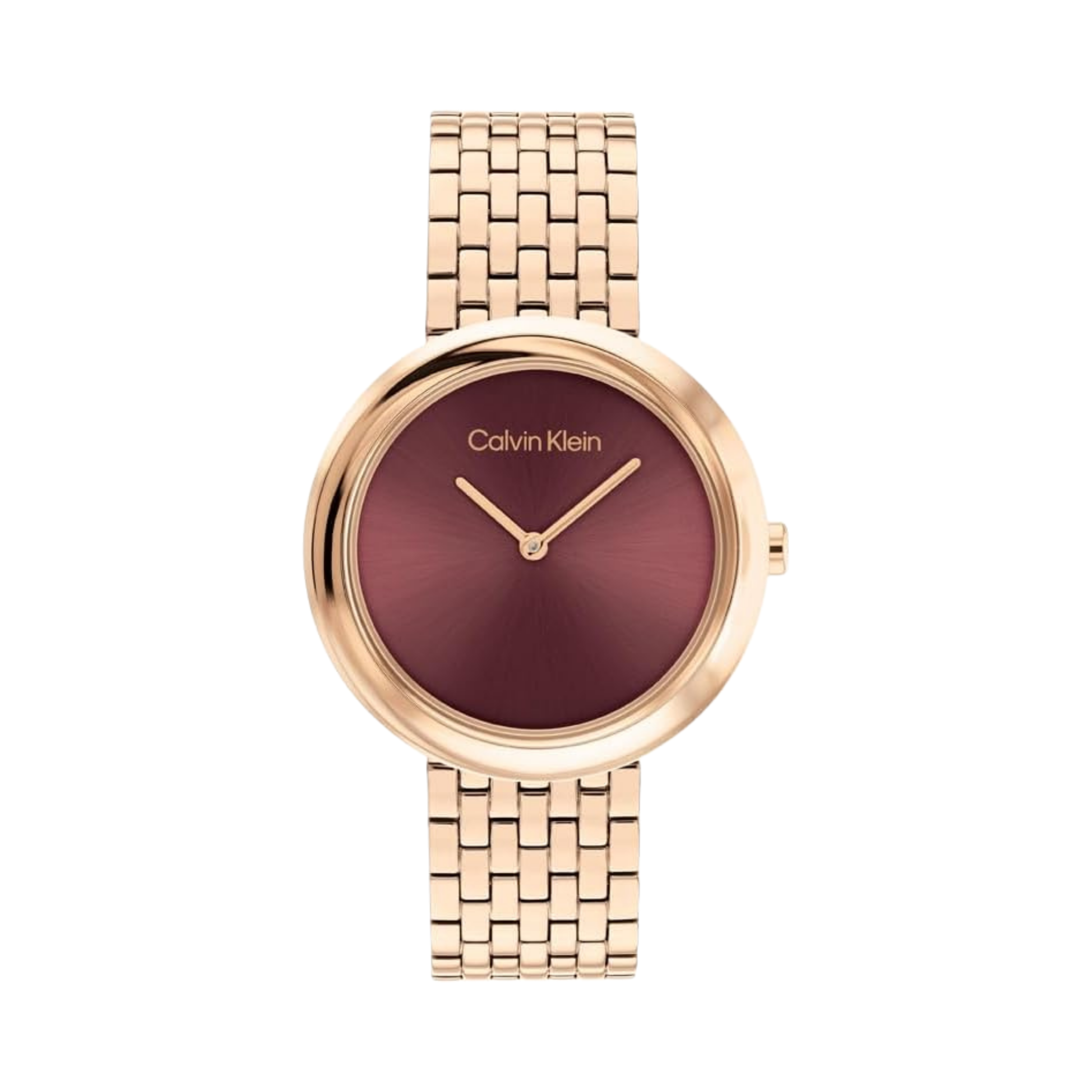 Calvin Klein Women Twisted Bezel Stainless Steel Watch - Mauve